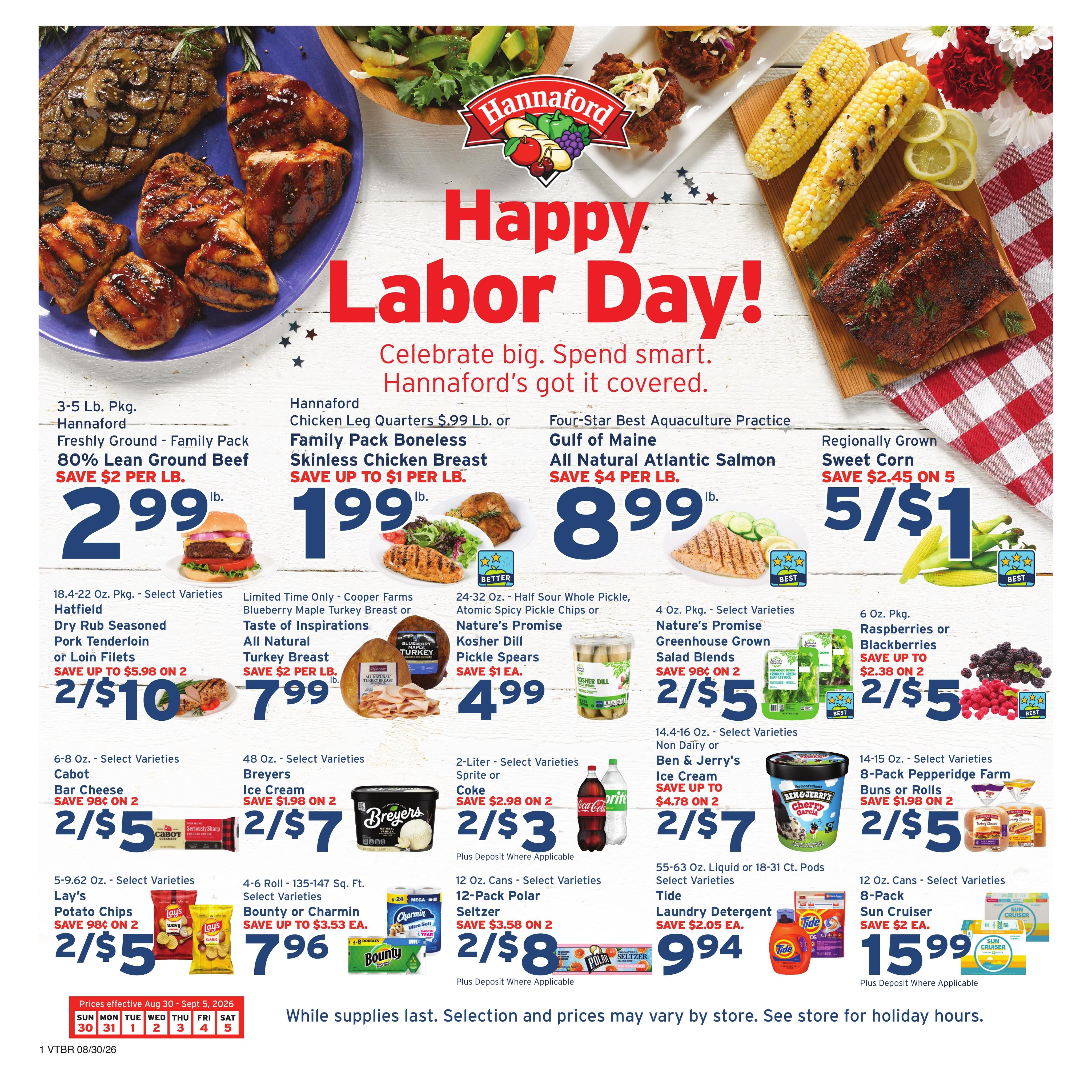 Hannaford (Brattleboro Area, VT) Week 36 Weekly Ad August 30 - September 5, 2026