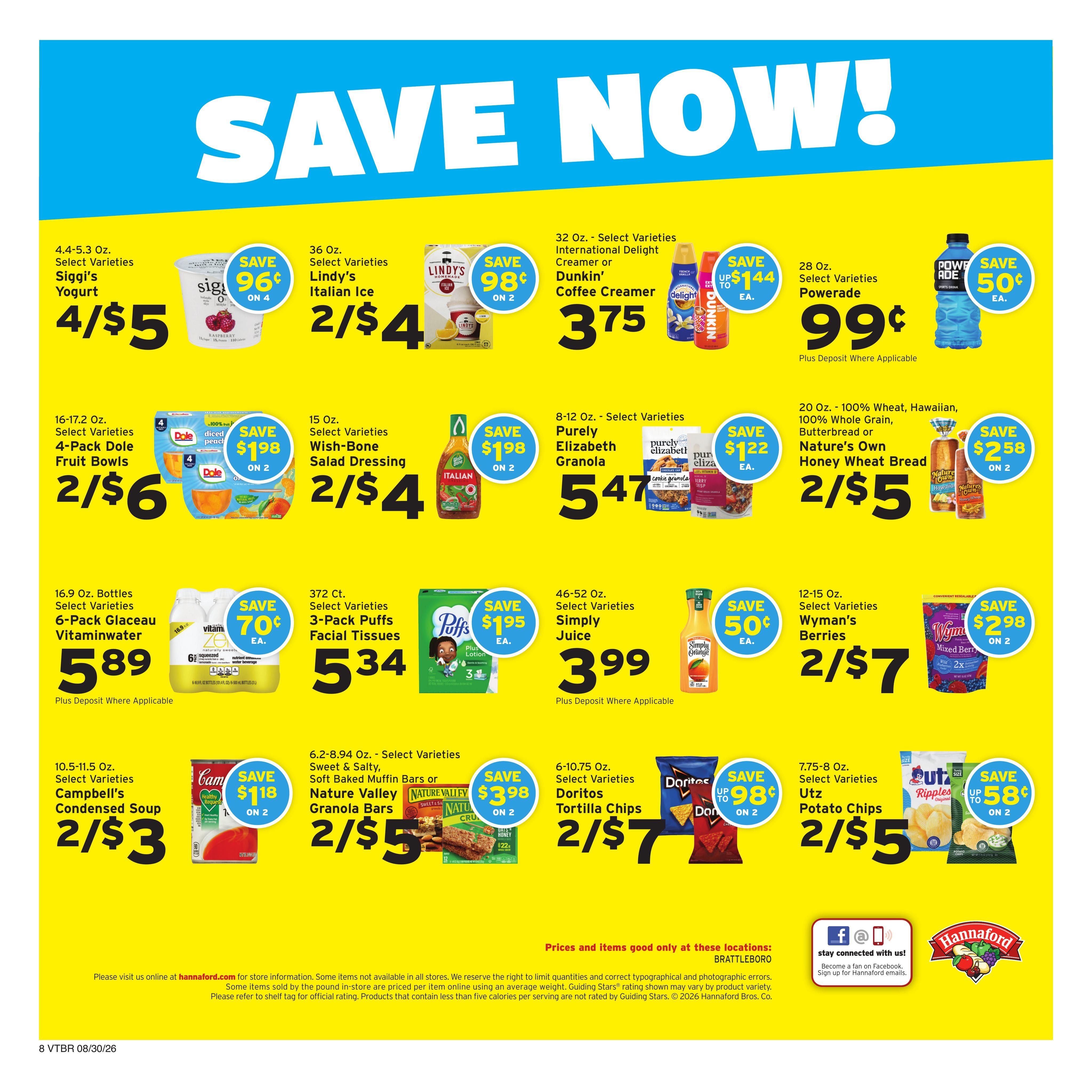 Hannaford (Brattleboro Area, VT) Week 36 Weekly Ad August 30 - September 5, 2026