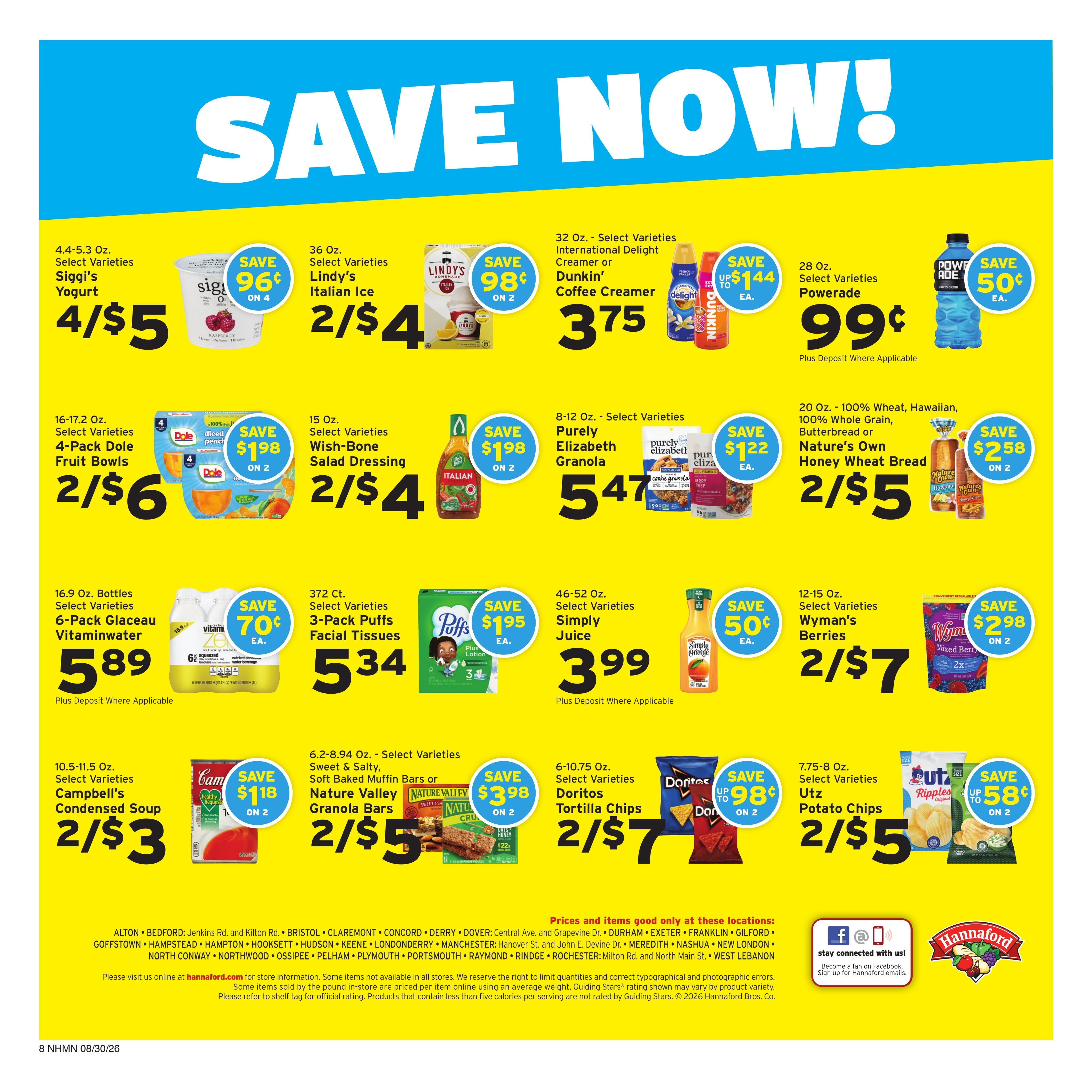 Hannaford (Concord Area, NH) Week 36 Weekly Ad August 30 - September 5, 2026