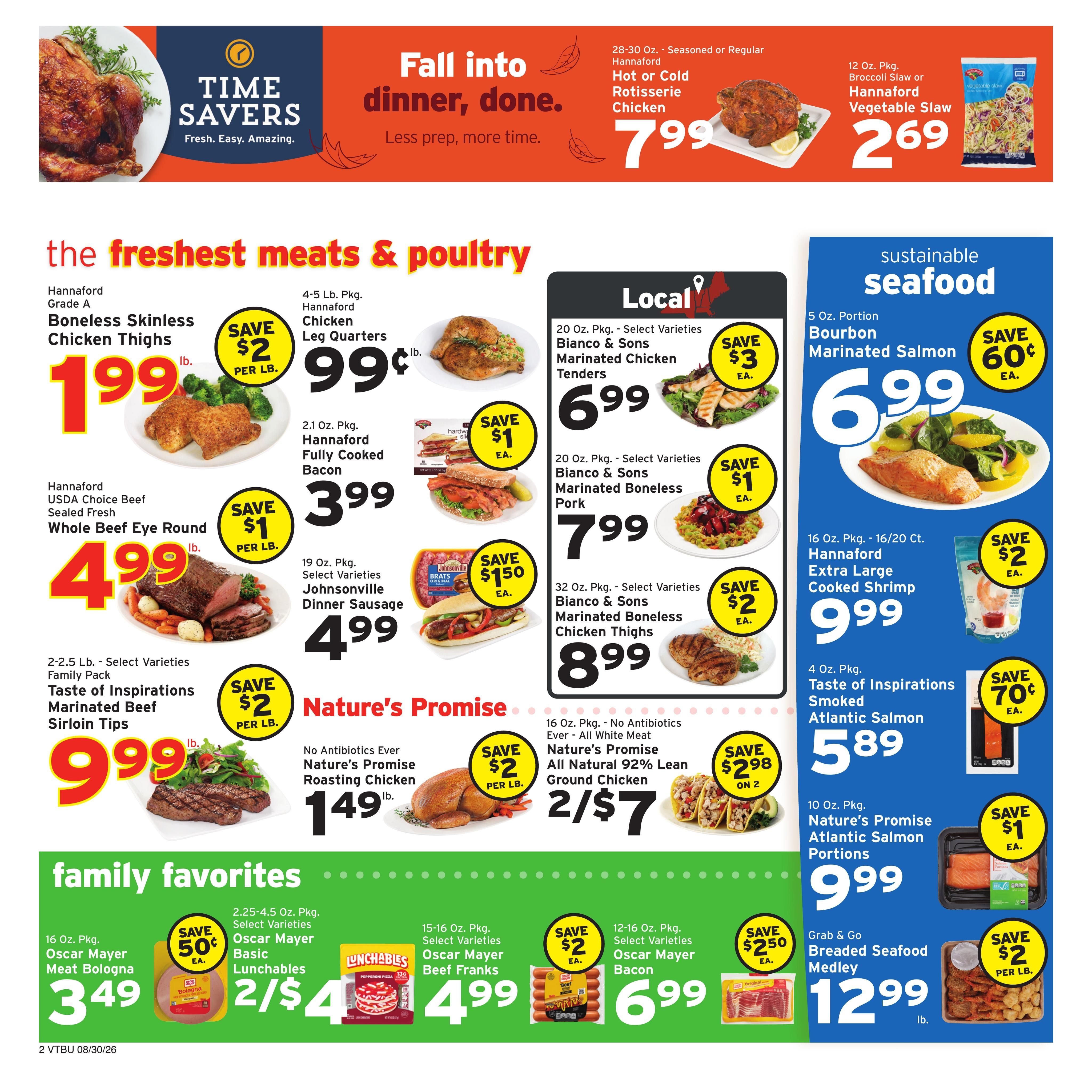 Hannaford (Montpelier-Saint Albans Area, VT) Week 36 Weekly Ad August 30 - September 5, 2026