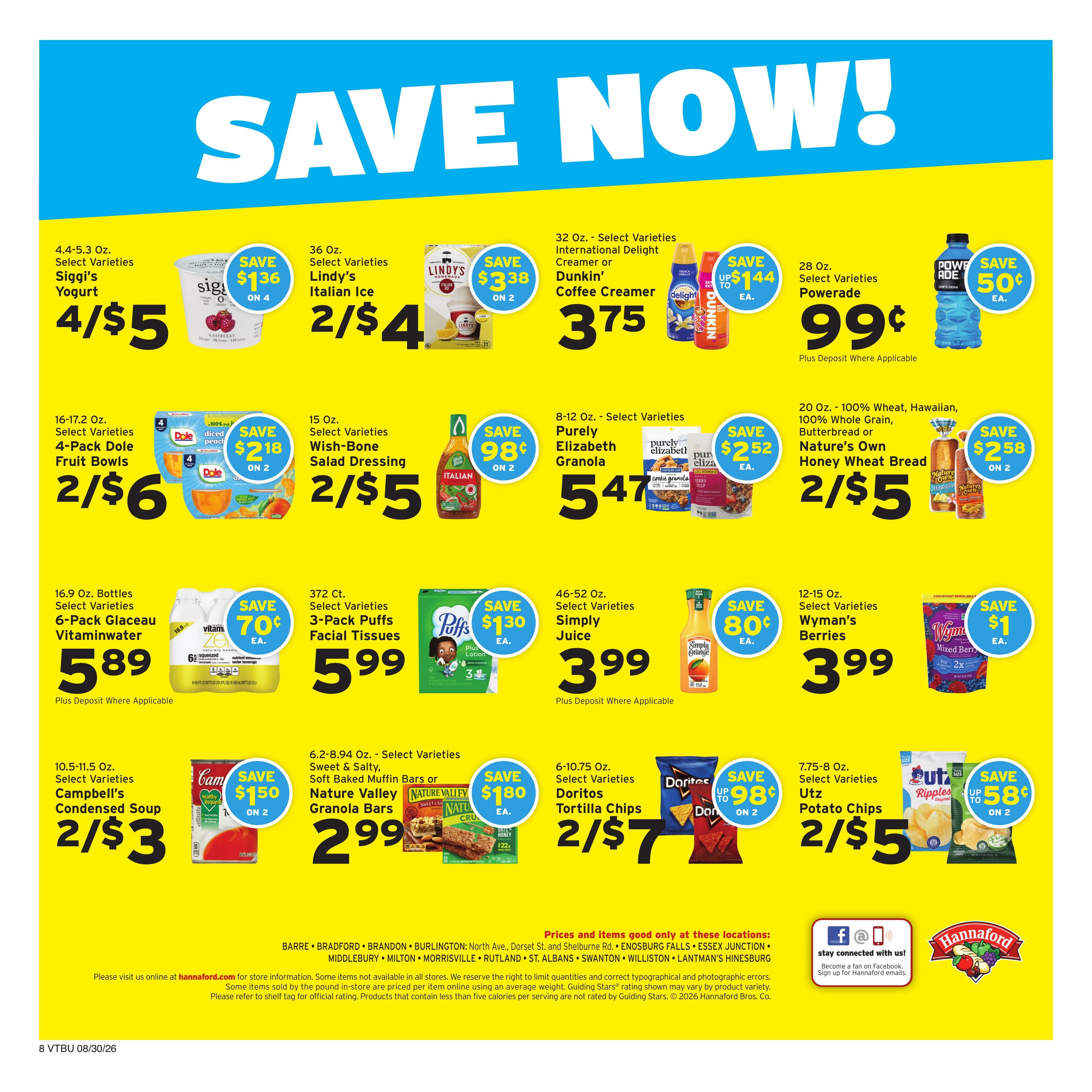 Hannaford (Montpelier-Saint Albans Area, VT) Week 36 Weekly Ad August 30 - September 5, 2026