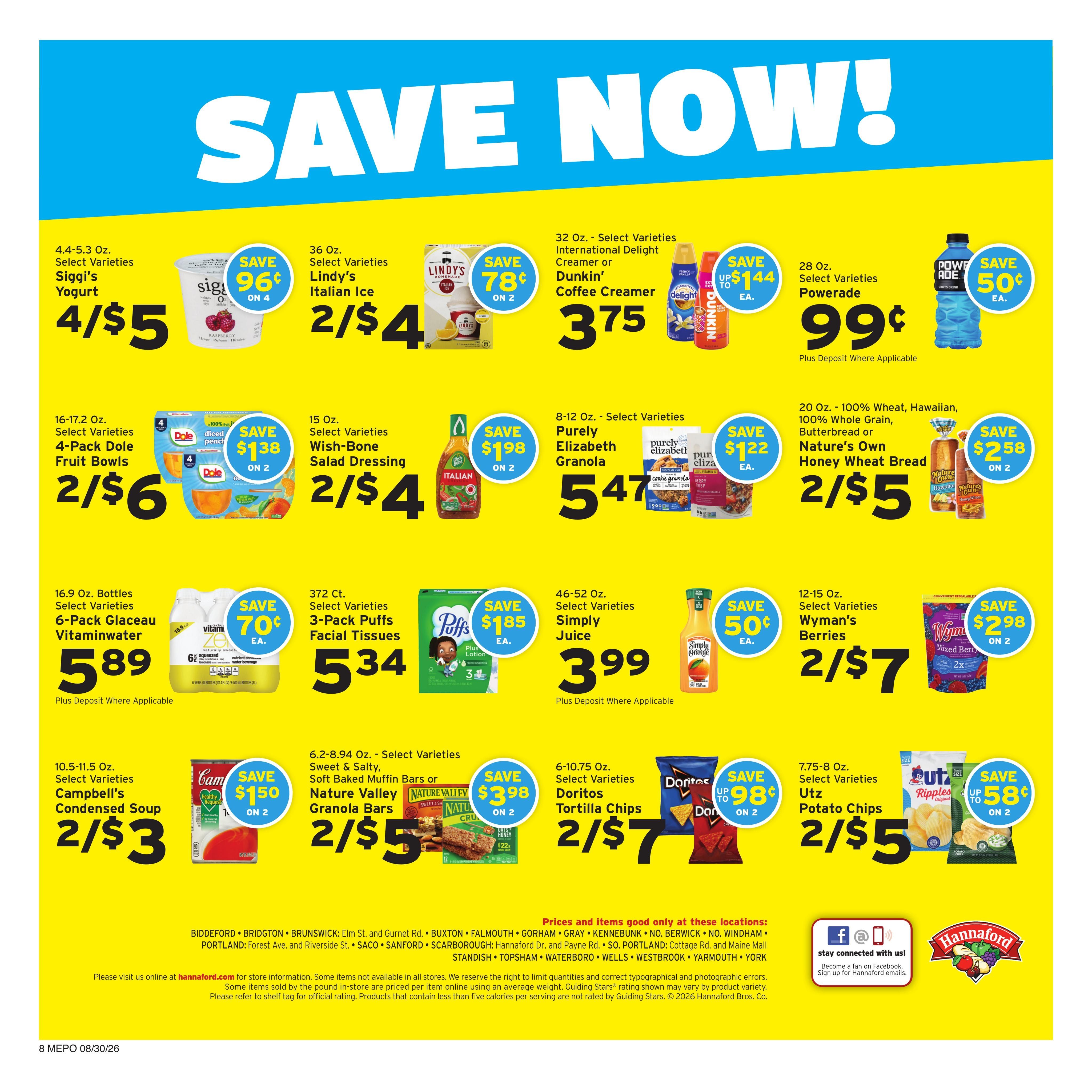 Hannaford (Portland Area, ME) Week 36 Weekly Ad August 30 - September 5, 2026