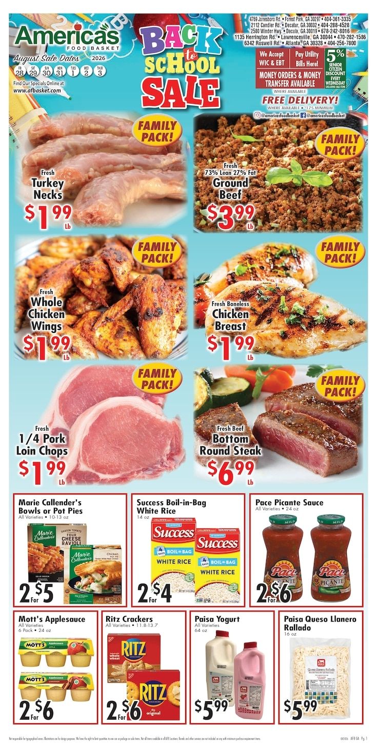 America's Food Basket (Georgia) Weekly Ad August 28 - September 3, 2026