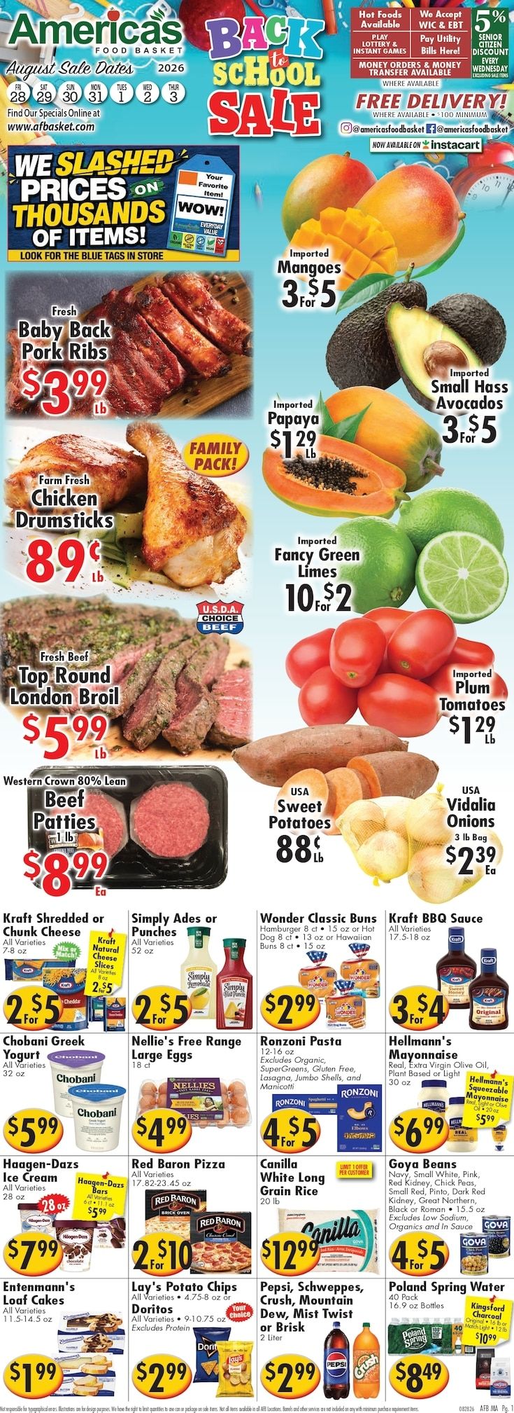 America's Food Basket (Massachusetts) Weekly Ad August 28 - September 3, 2026