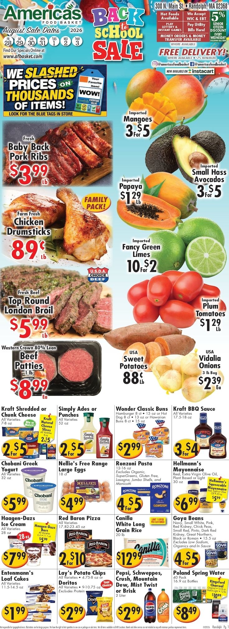 America's Food Basket (Randolph, MA) Weekly Ad August 28 - September 3, 2026