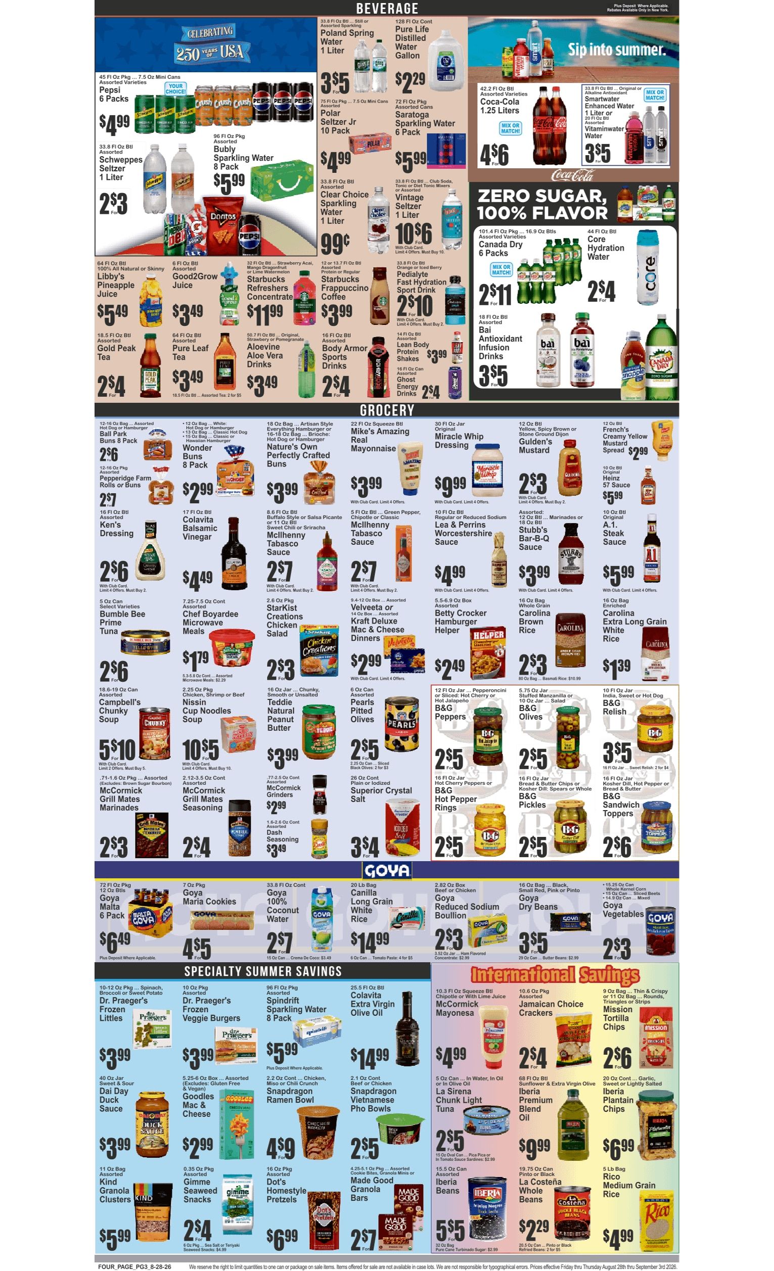 Food Universe (760 Melrose Ave., Bronx, NY) Weekly Ad August 28 - September 3, 2026