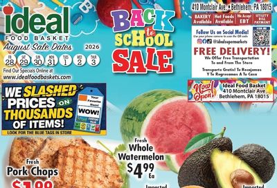 Ideal Food Basket (Bethlehem, PA) Weekly Ad August 28 - September 3, 2026