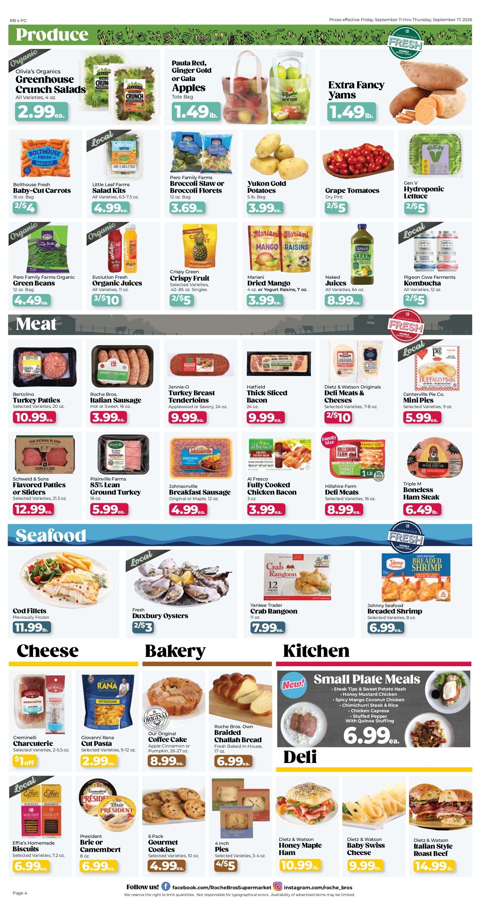 Roche Bros. Weekly Ad August 28 - October 1, 2026
