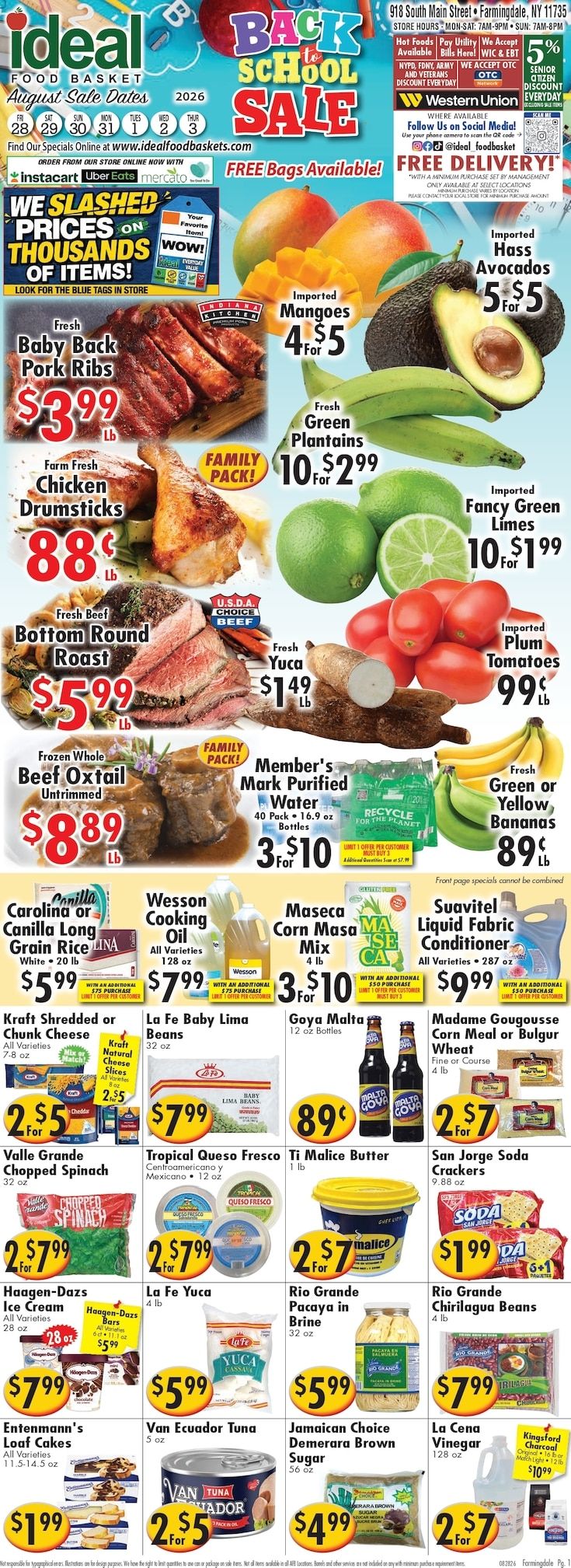 Ideal Food Basket (Farmingdale, NY) Weekly Ad August 28 - September 3, 2026