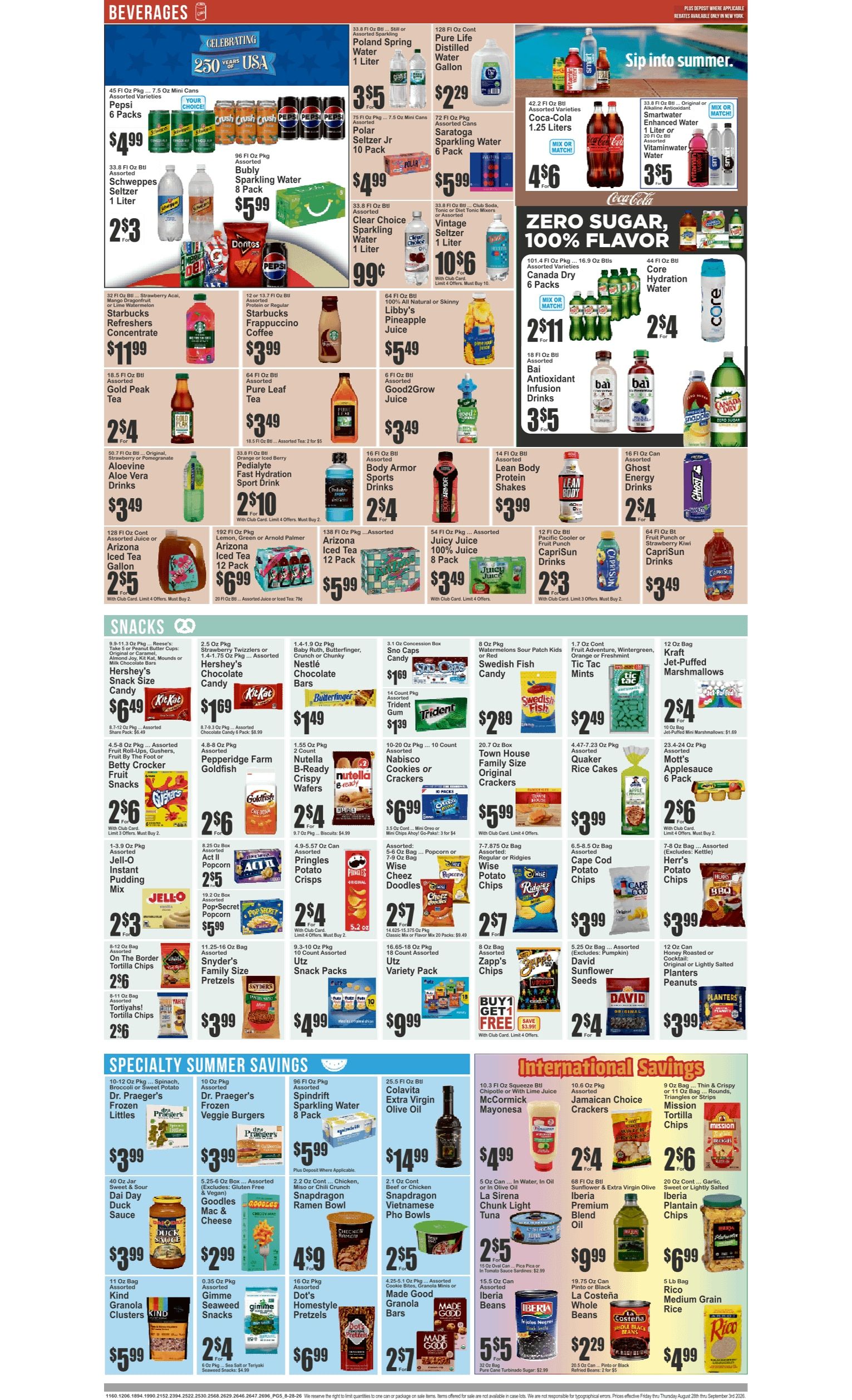 SuperFresh Supermarkets (Newark, NJ) SuperFresh Weekly Ad August 28 - September 3, 2026