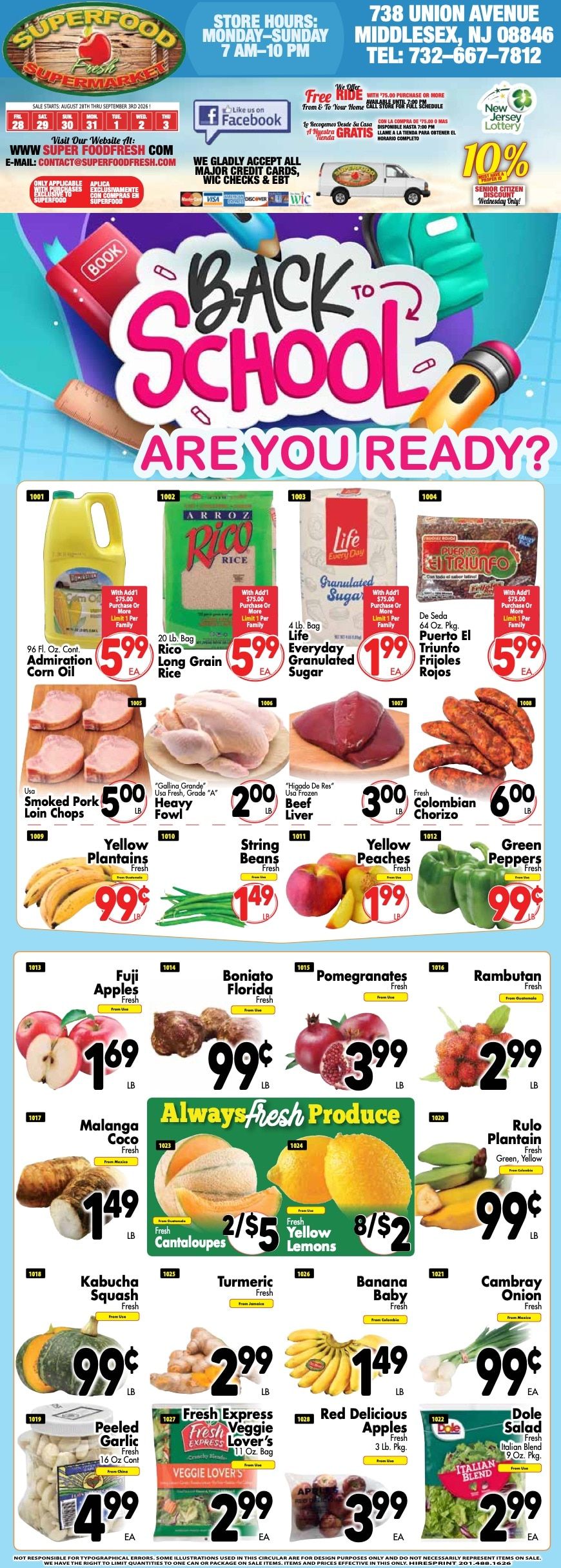 Super Food Fresh (Middlesex, NJ) Weekly Ad August 28 - September 3, 2026