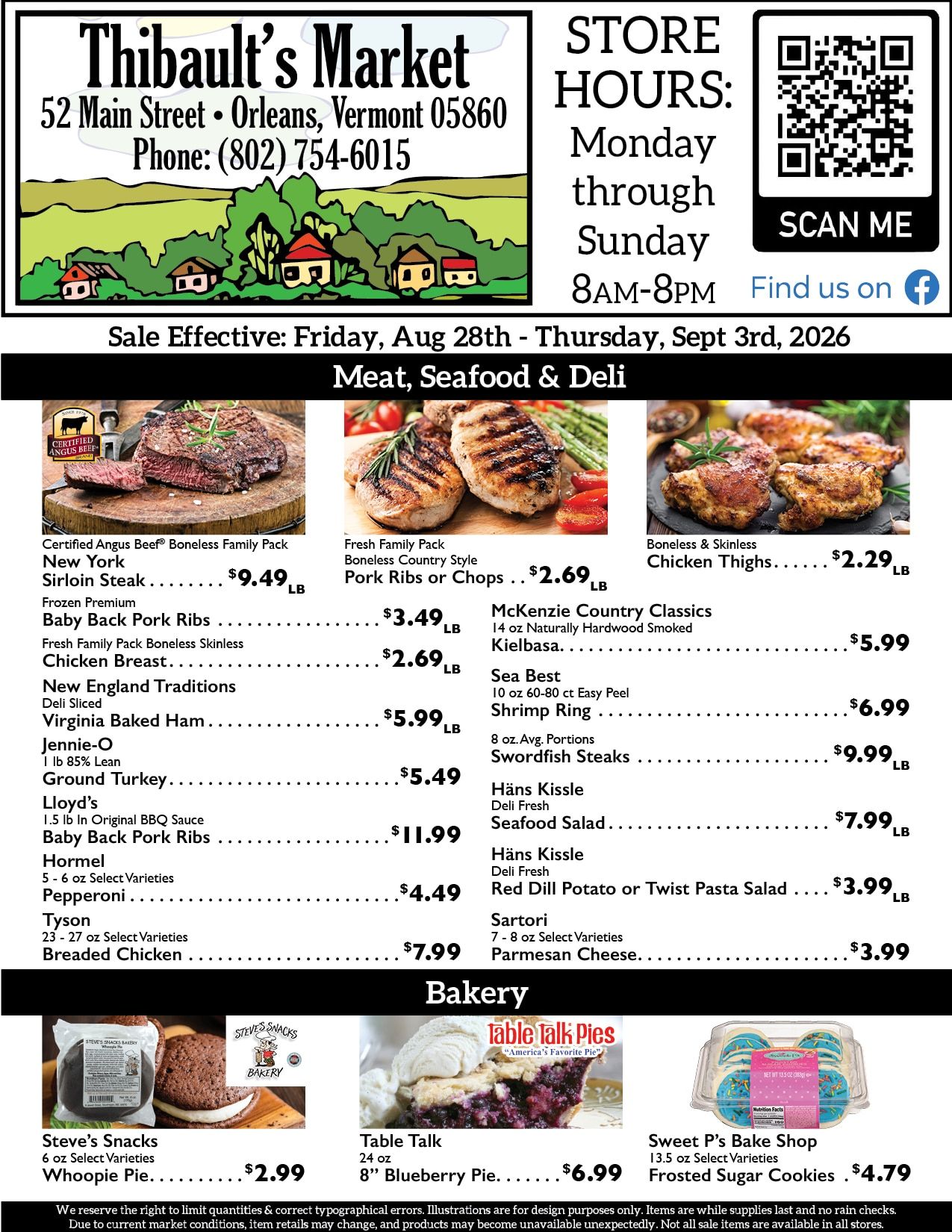 Thibault's Market Weekly Ad August 28 - September 3, 2026