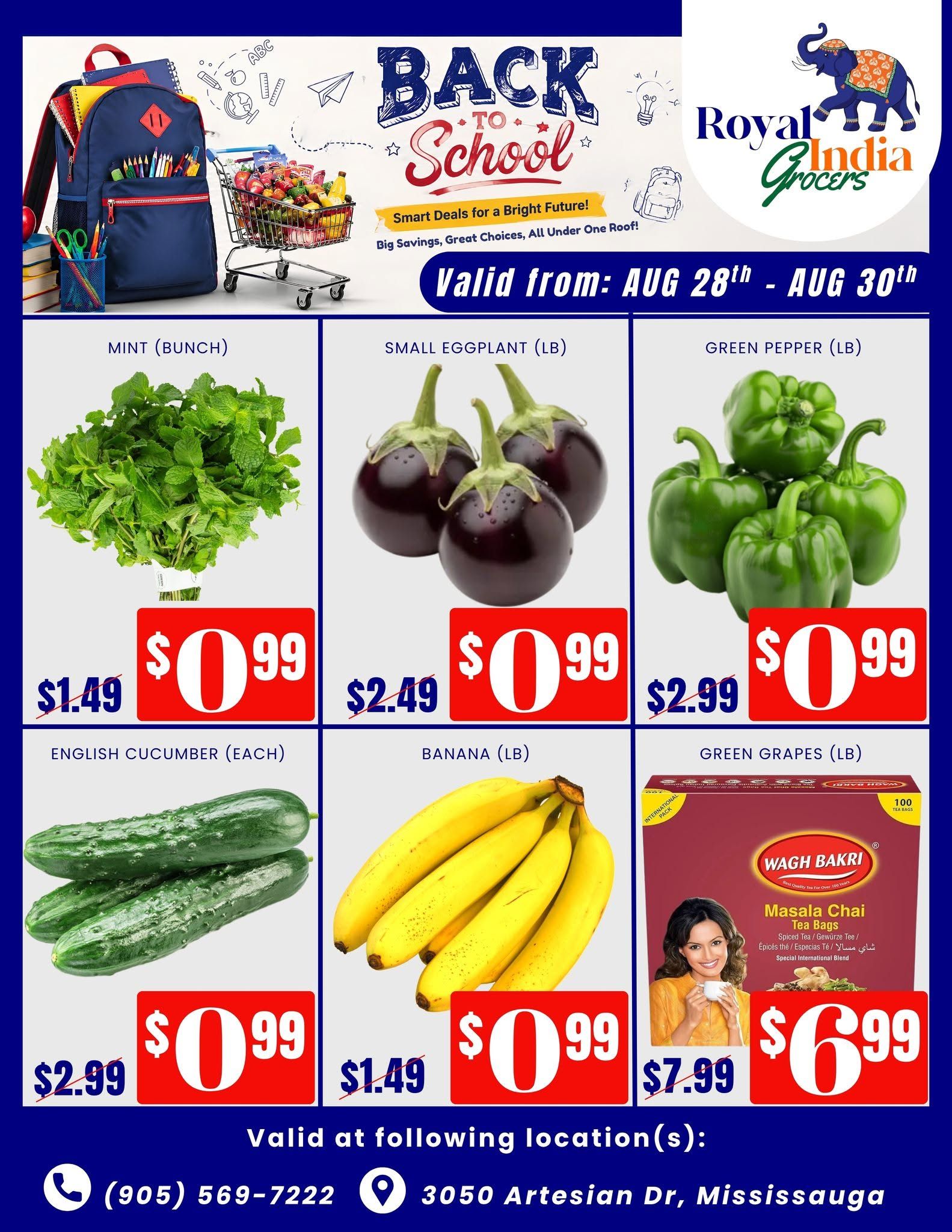 Royal India Grocers Flyer August 28 to 30