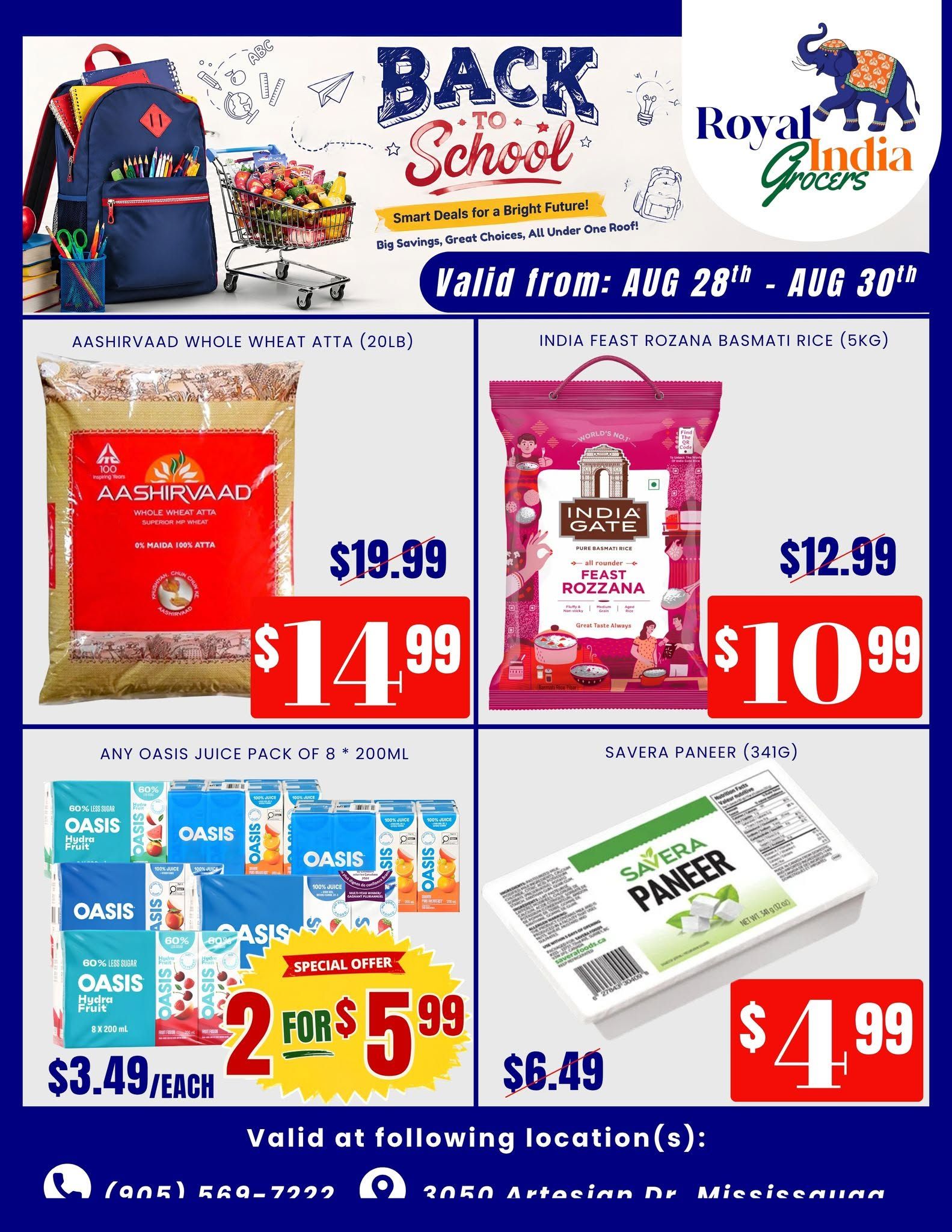Royal India Grocers Flyer August 28 to 30