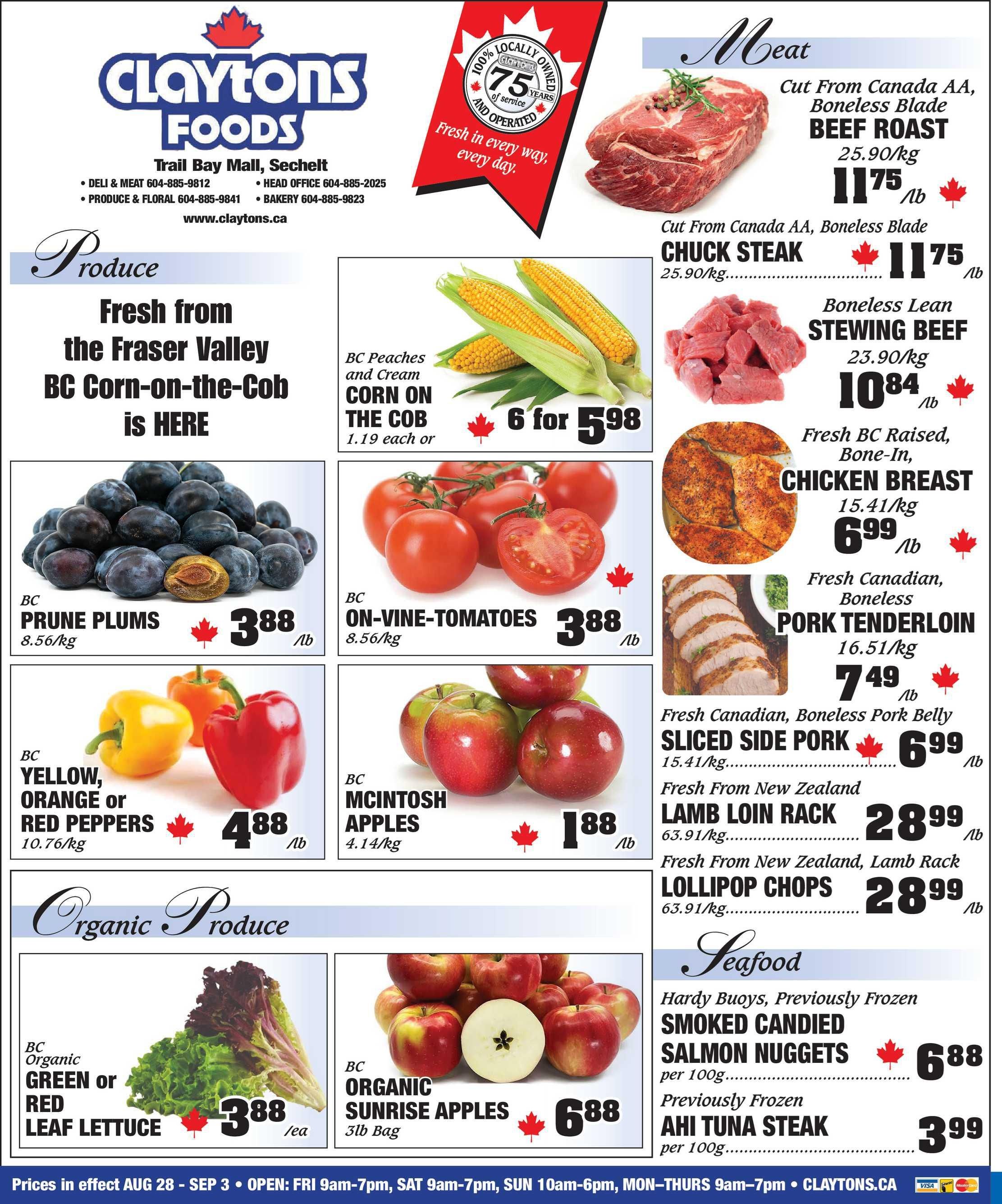 Claytons Heritage Market Flyer August 28 to September 3
