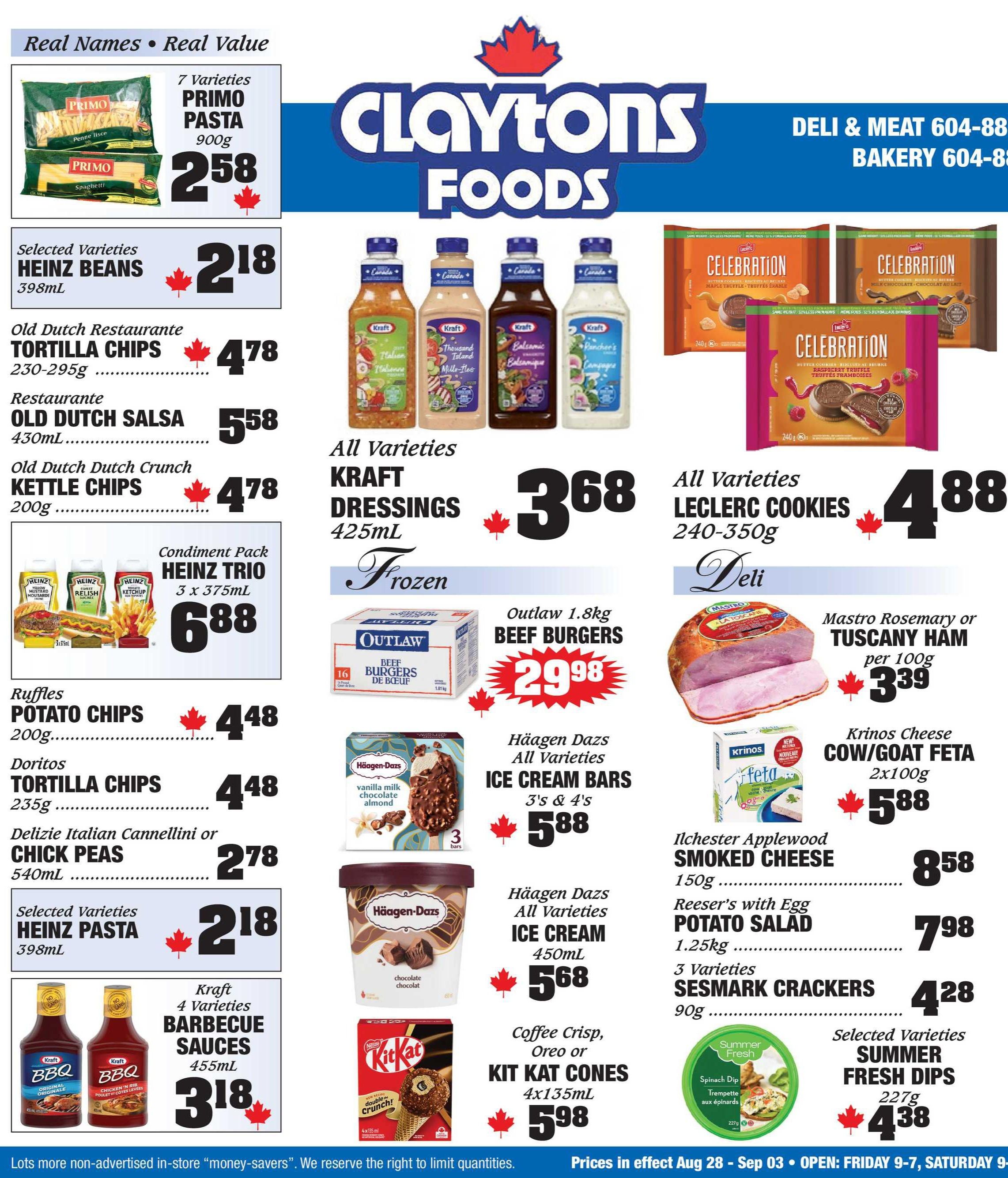 Claytons Heritage Market Flyer August 28 to September 3