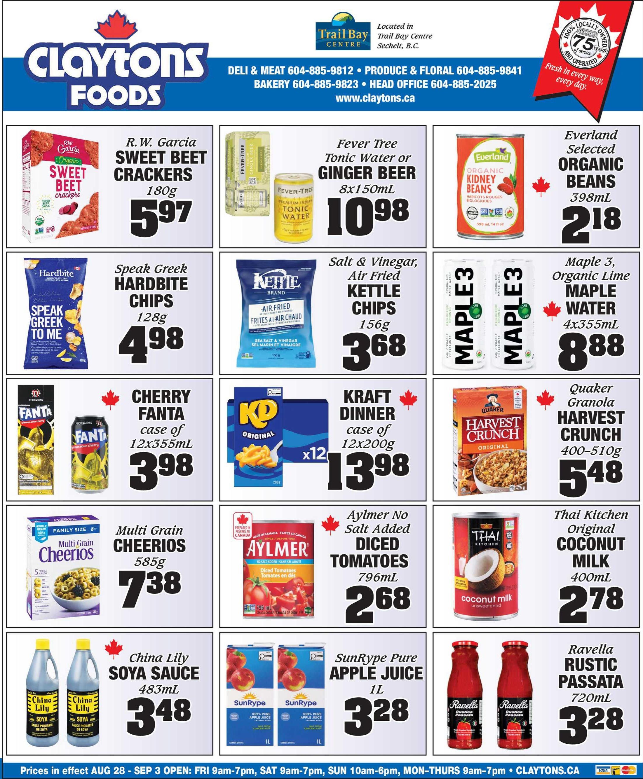 Claytons Heritage Market Flyer August 28 to September 3