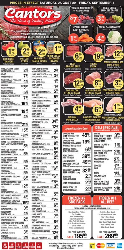 Cantor's Meats Flyer August 29 to September 4