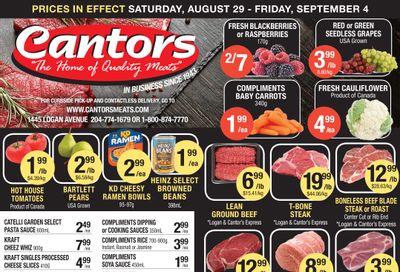 Cantor's Meats Flyer August 29 to September 4