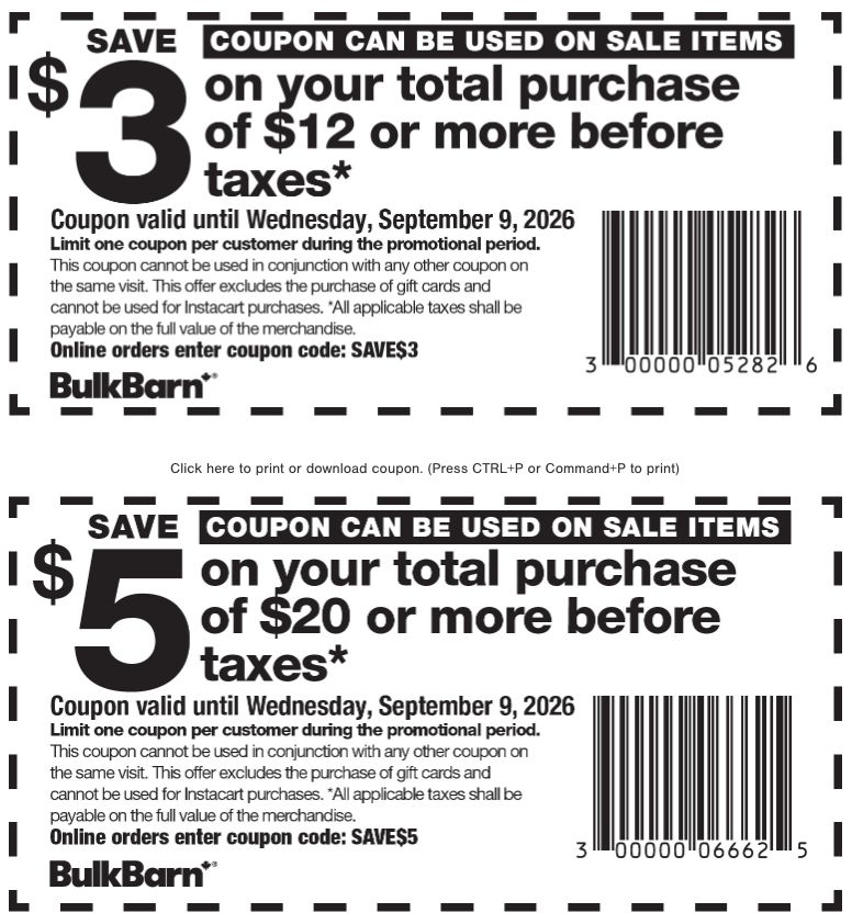 Bulk Barn Canada Coupon: Valid until September 30
