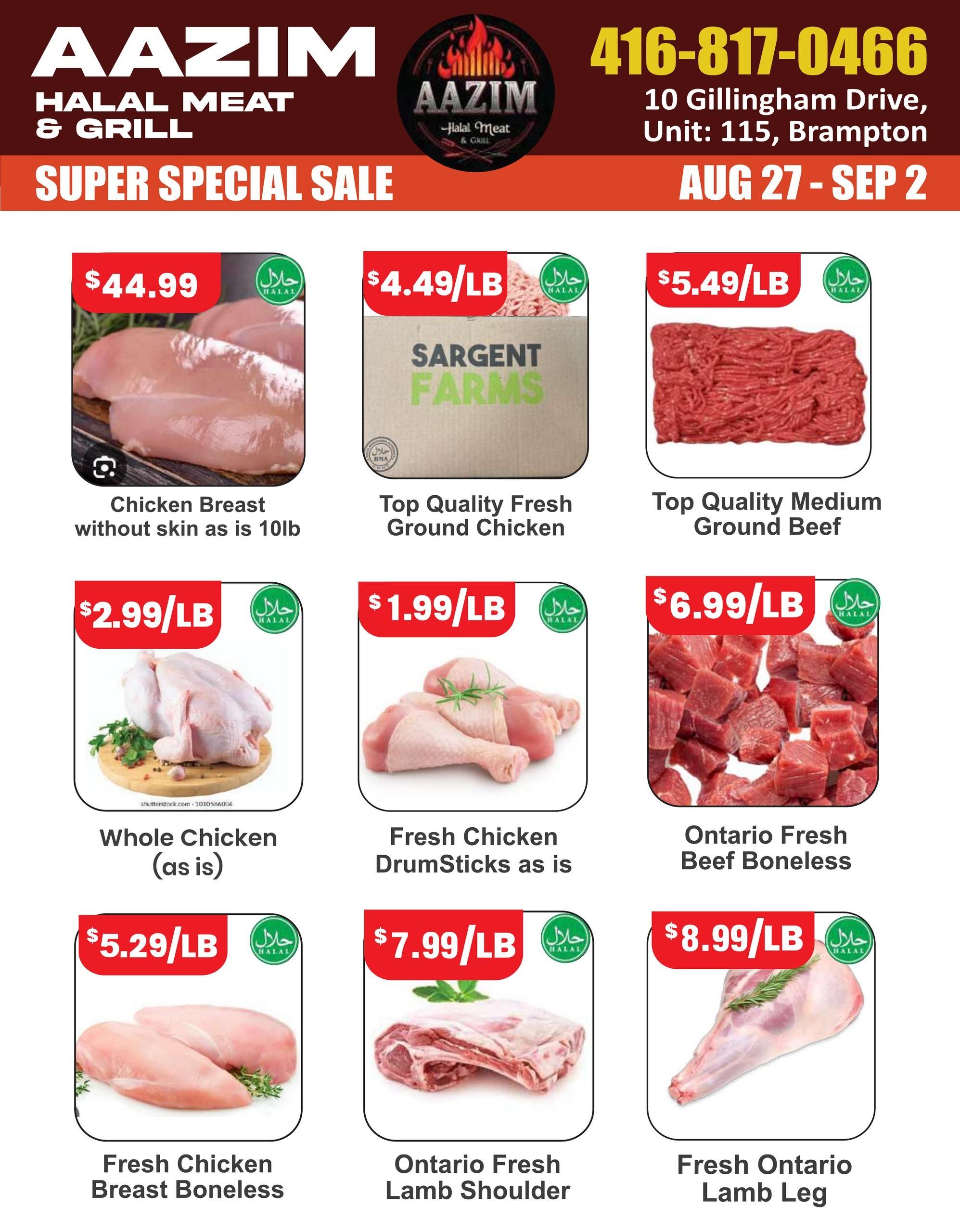 Aazim Halal Meat & Grill Flyer August 27 to September 2
