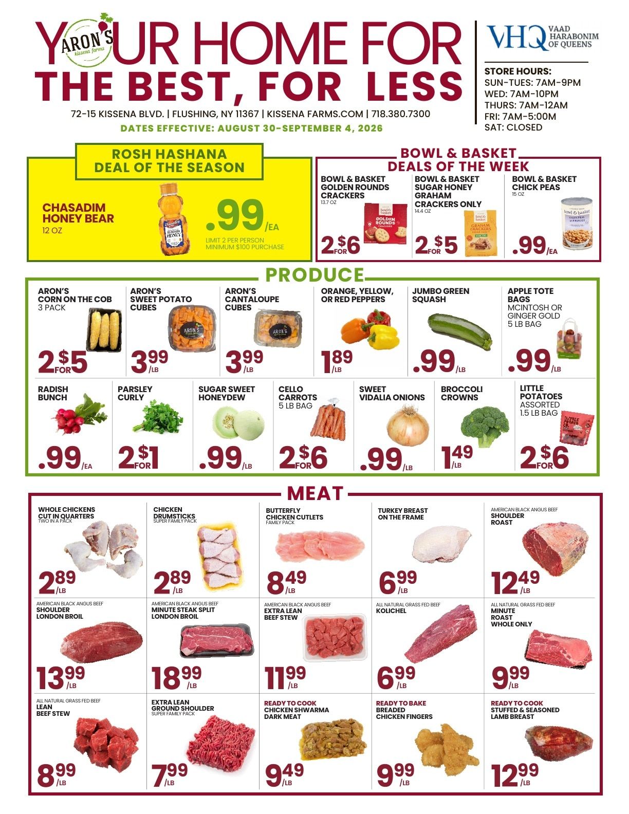 Aron's Kissena Farms (Flushing, NY) Weekly Ad August 30 - September 4, 2026
