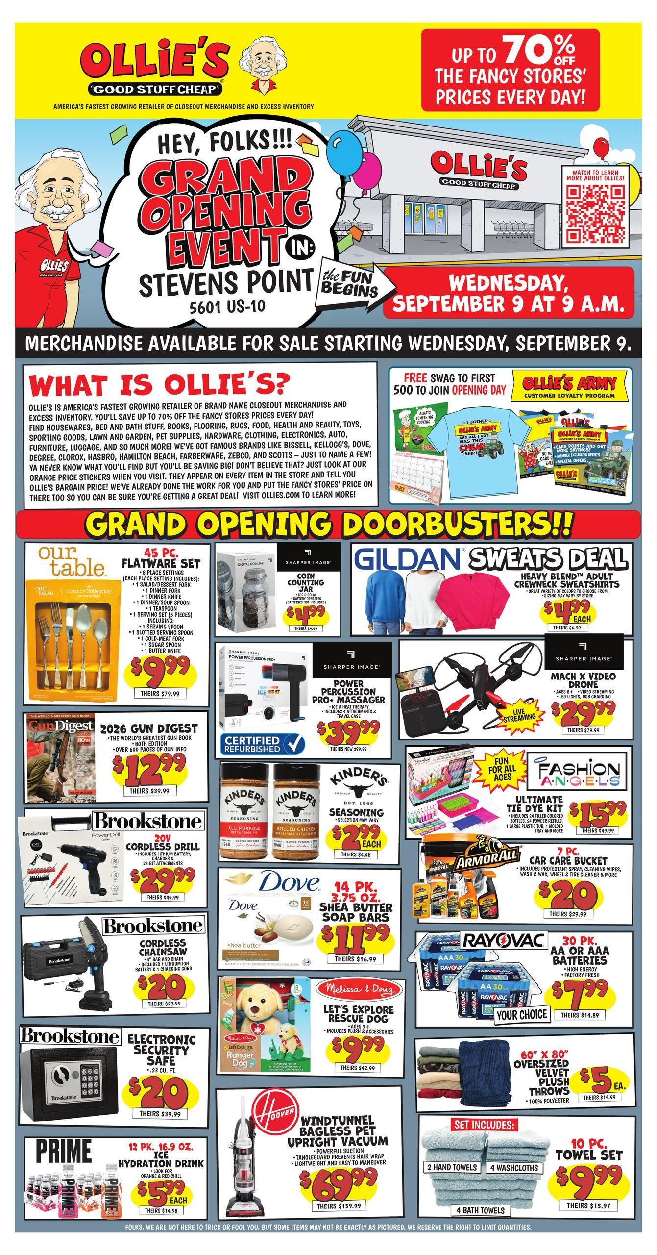 Ollie's Bargain Outlet (Abbotsford Area, WI) Weekly Ad September 9 - 28, 2026
