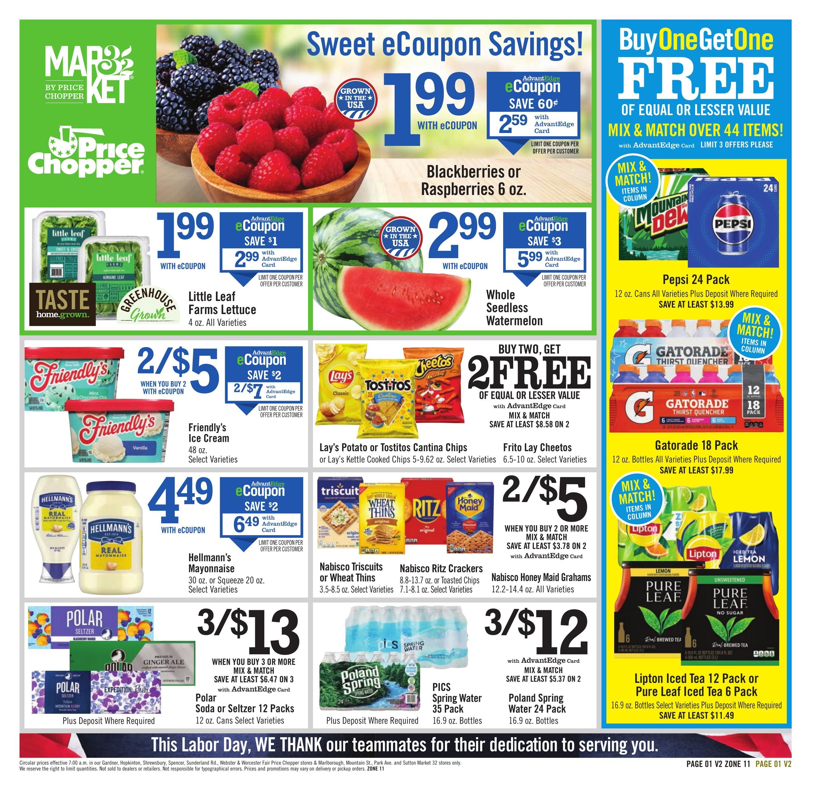 Price Chopper (Athol–Cambridge Area, MA–RI) Weekly Ad August 30 - September 5, 2026
