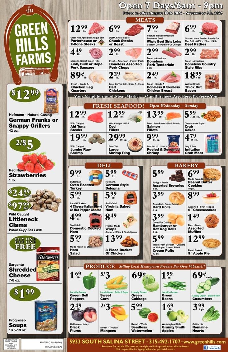 Green Hills Farms Weekly Ad August 30 - September 5, 2026