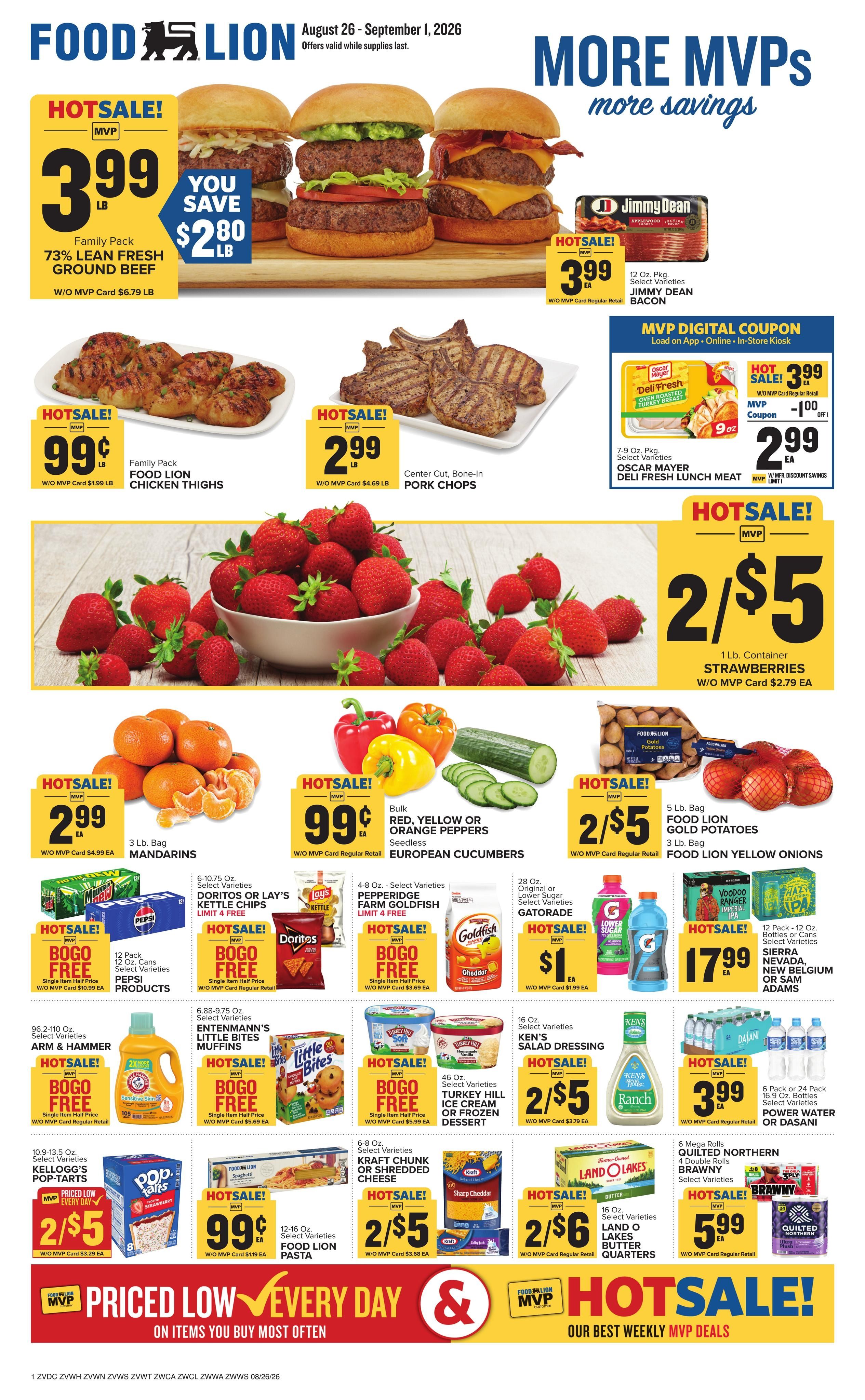 Food Lion (Culpeper–Remington Area, VA) Weekly Ad August 26 - September 1, 2026
