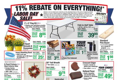 Menards (Ostrander–Delaware Area, OH) 11% Rebate Sale Weekly Ad August 26 - September 7, 2026