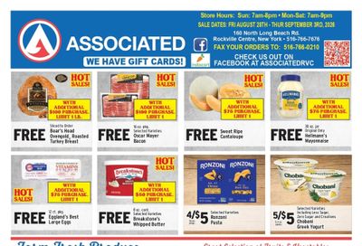 Associated Supermarkets (Carle Place Area, NY) Weekly Ad August 28 - September 3, 2026