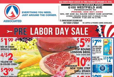 Associated Supermarkets (Haddonfield Area, NJ) Weekly Ad August 28 - September 3, 2026