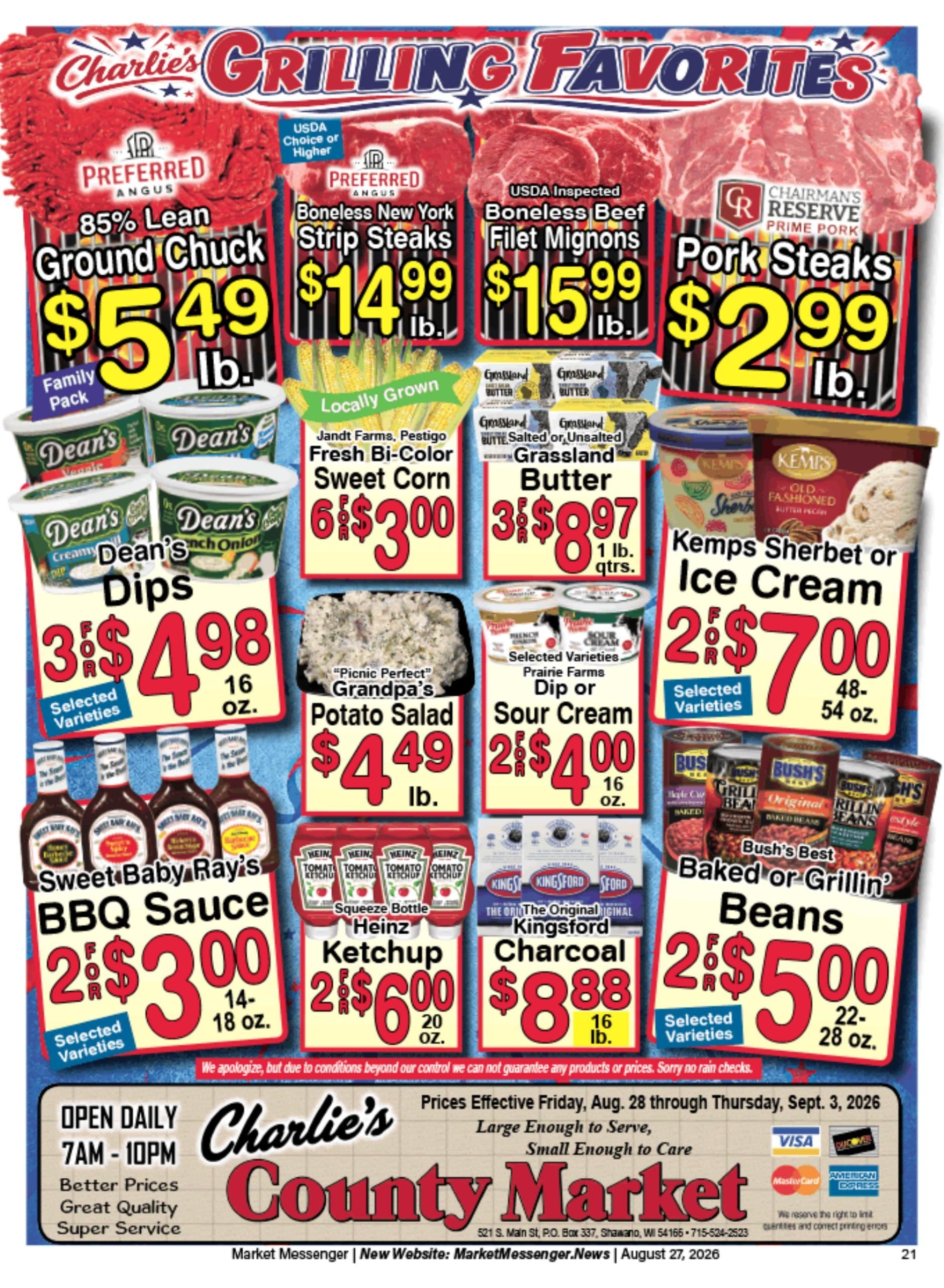 Charlie's County Market Weekly Ad August 28 - September 3, 2026