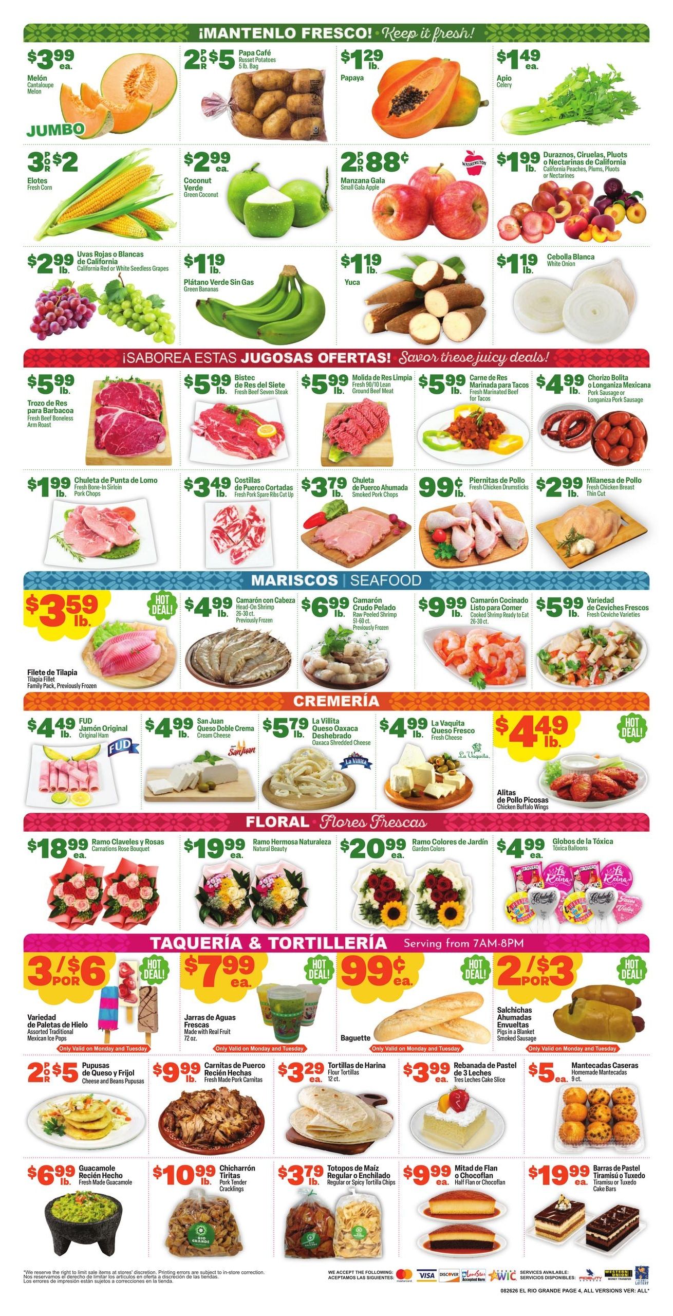 El Rio Grande (Dallas Area, TX) Weekly Ad August 26 - September 1, 2026