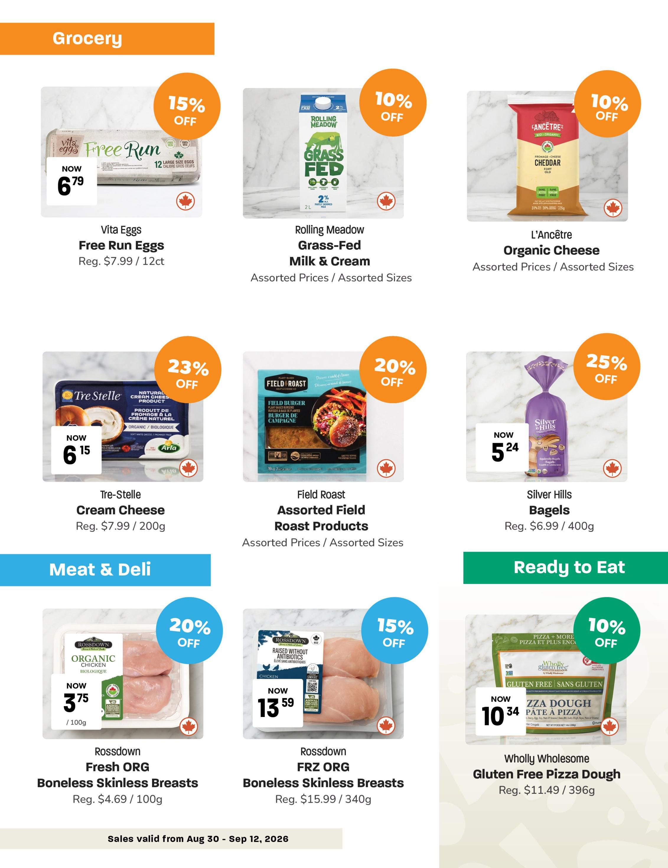 Blush Lane Organic Market Flyer August 30 to September 12