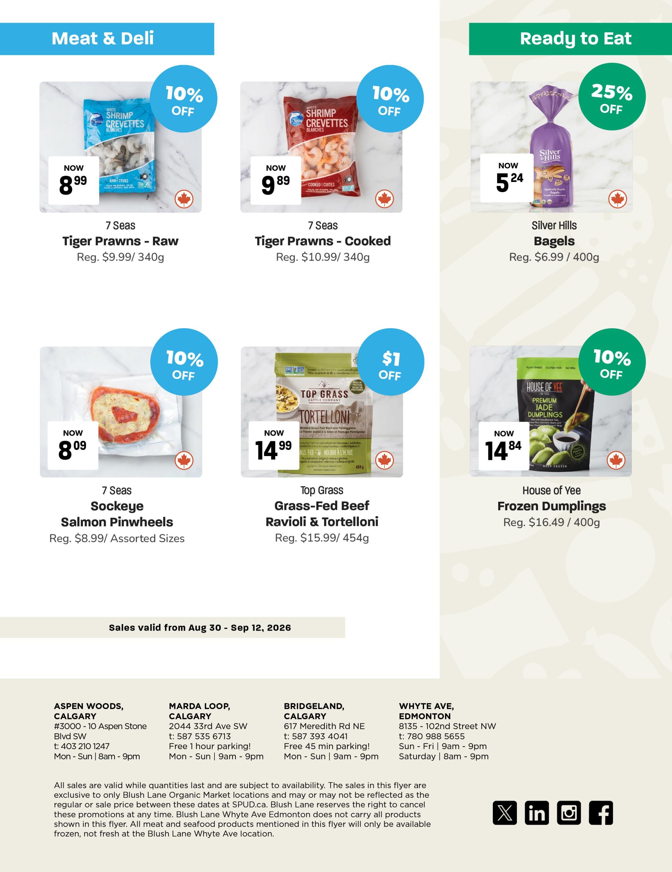 Blush Lane Organic Market Flyer August 30 to September 12