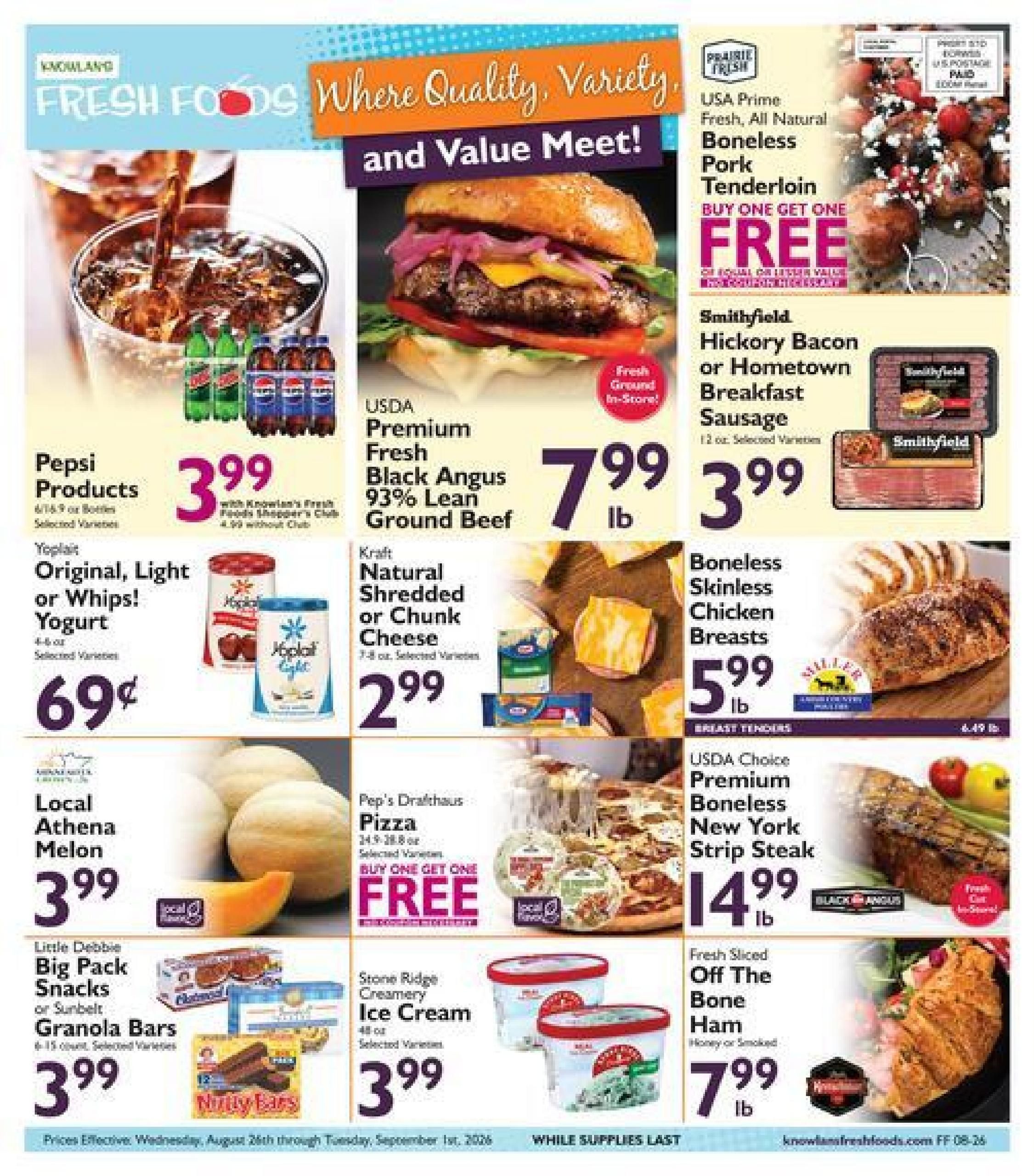 Knowlan's Fresh Foods Weekly Ad August 26 - September 1, 2026