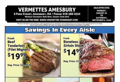 Vermette's Market Weekly Ad August 31 - September 5, 2026