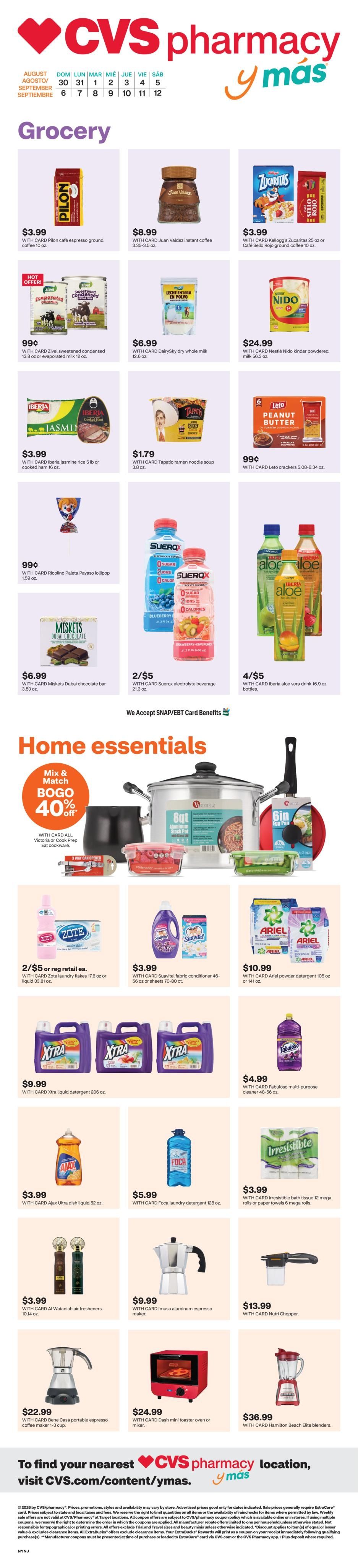CVS Pharmacy (Bridgeport Area, CT) y más Weekly Ad August 30 - September 12, 2026