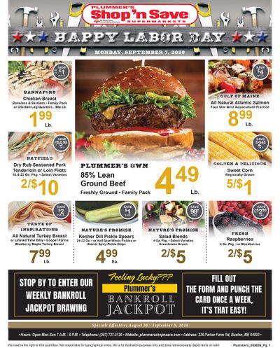Plummer's Shop 'n Save Weekly Ad August 31 - September 6, 2026