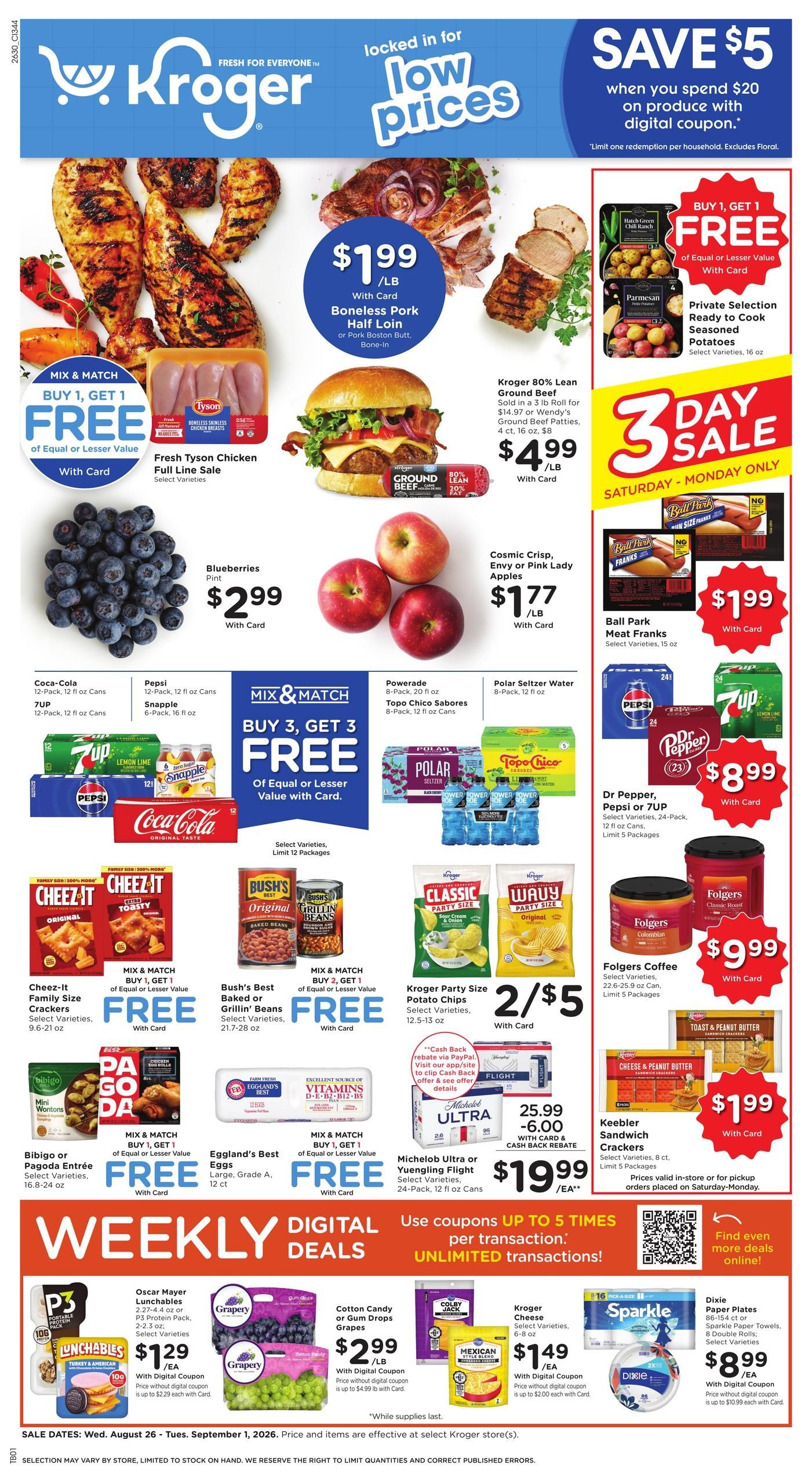 Kroger (Hamilton–Ross Area, OH) Weekly Ad August 26 - September 1, 2026