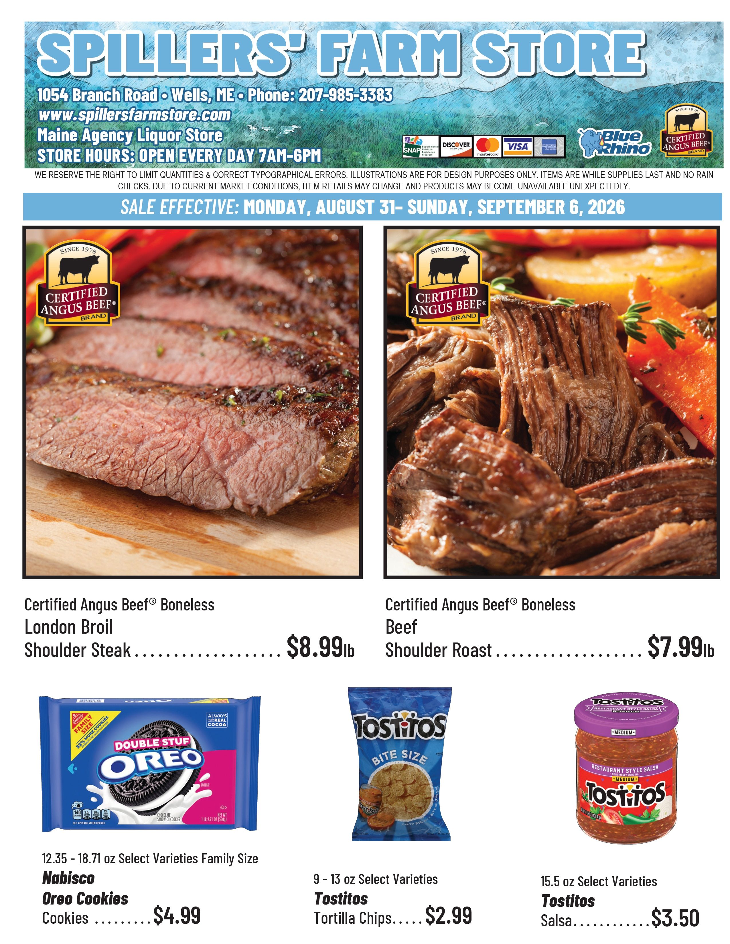 Spillers' Farm Store Weekly Ad August 31 - September 6, 2026