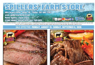 Spillers' Farm Store Weekly Ad August 31 - September 6, 2026
