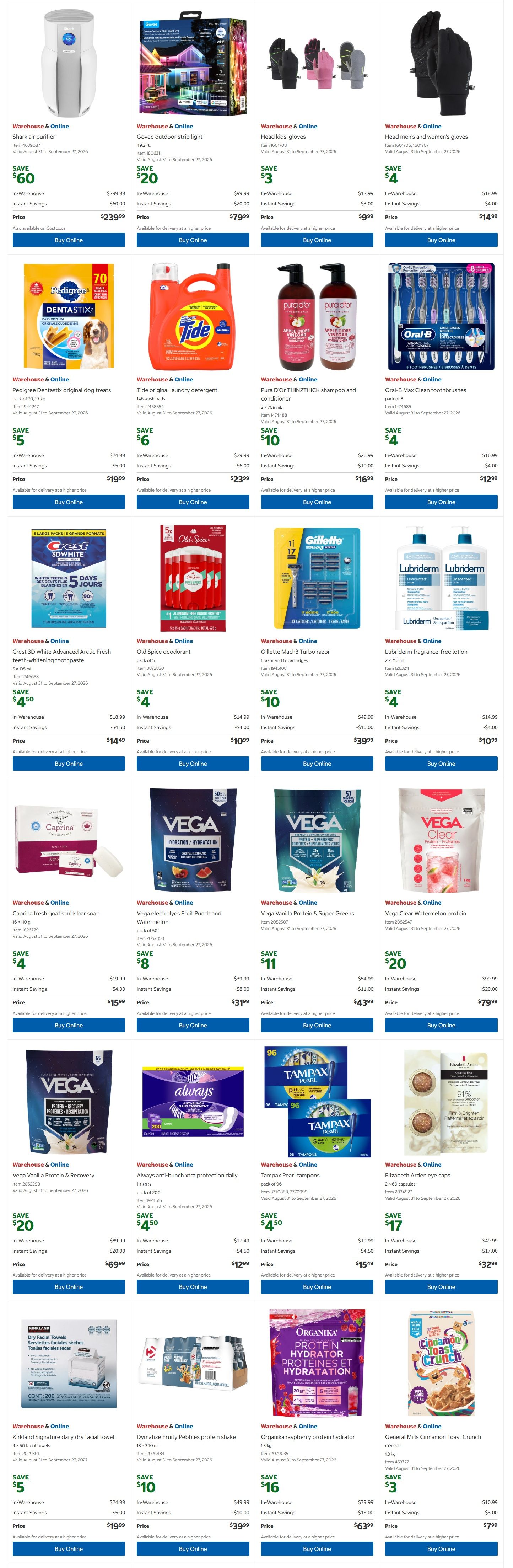 Costco (West, ON, Atlantic Canada) Warehouse Offers August 31 to September 13
