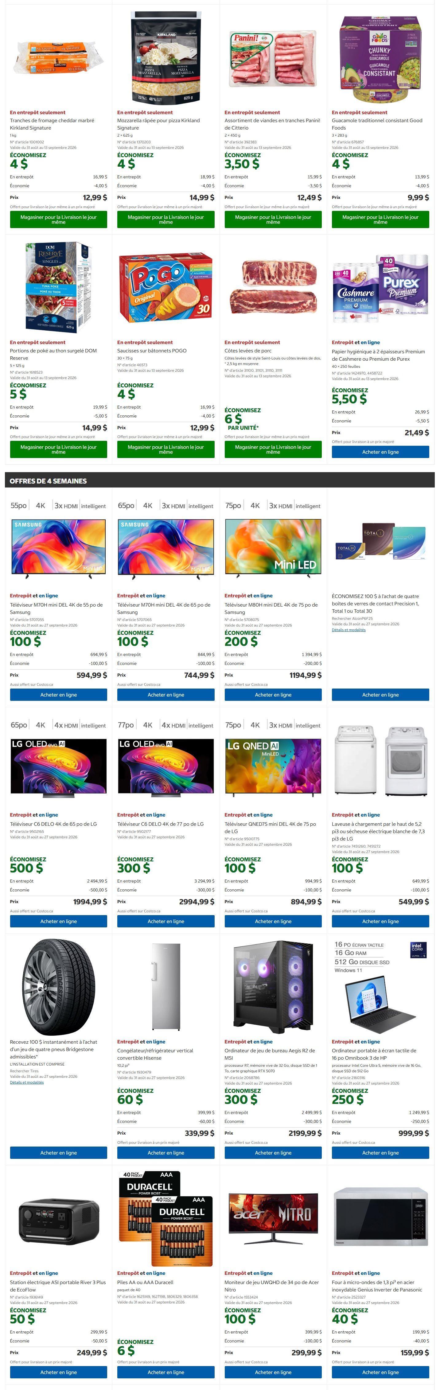 Costco (QC) Warehouse Offers August 31 to September 13
