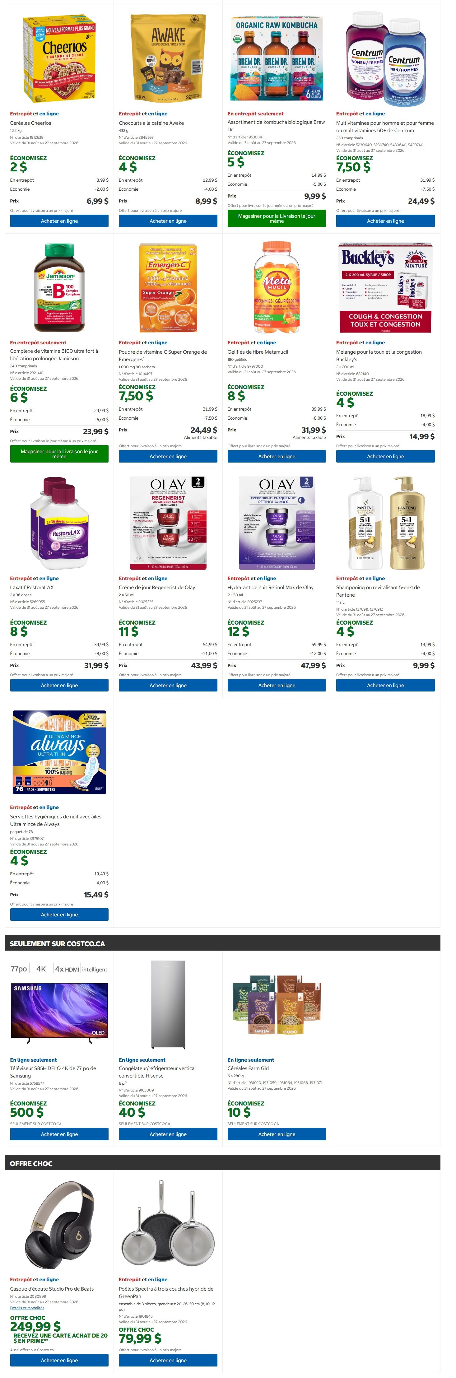 Costco (QC) Warehouse Offers August 31 to September 13