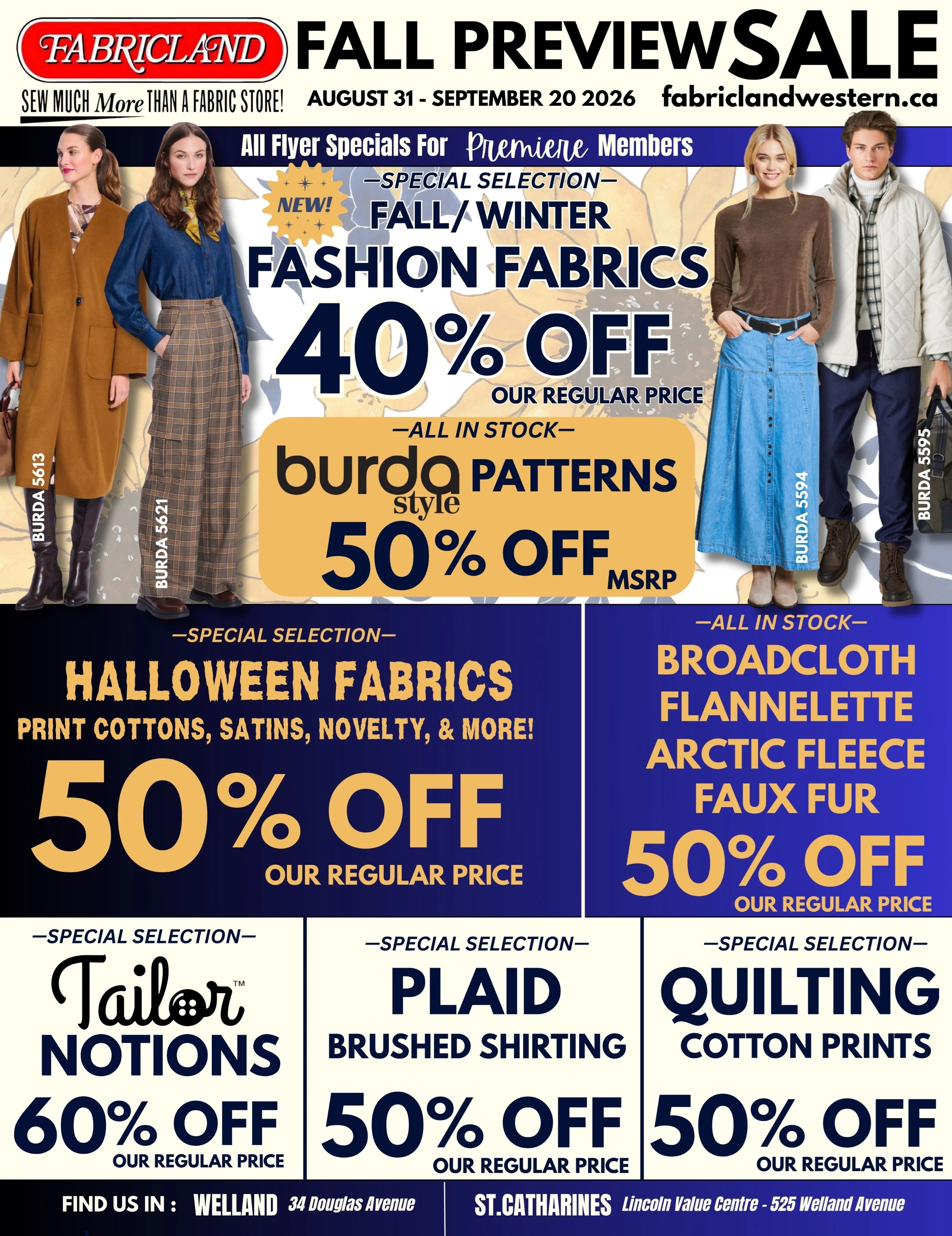 Fabricland (St. Catharines, Welland) Flyer August 31 to September 20
