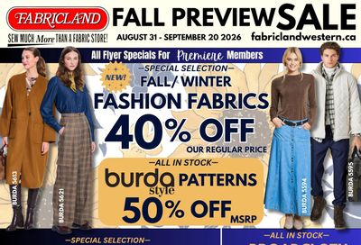 Fabricland (St. Catharines, Welland) Flyer August 31 to September 20