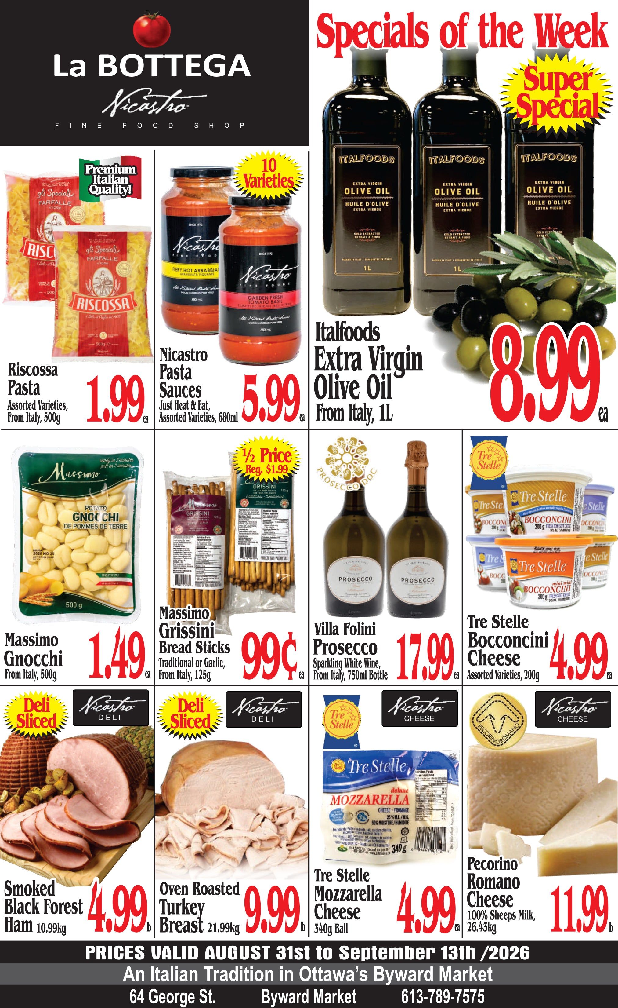 La Bottega Nicastro Fine Foods Flyer August 31 to September 13